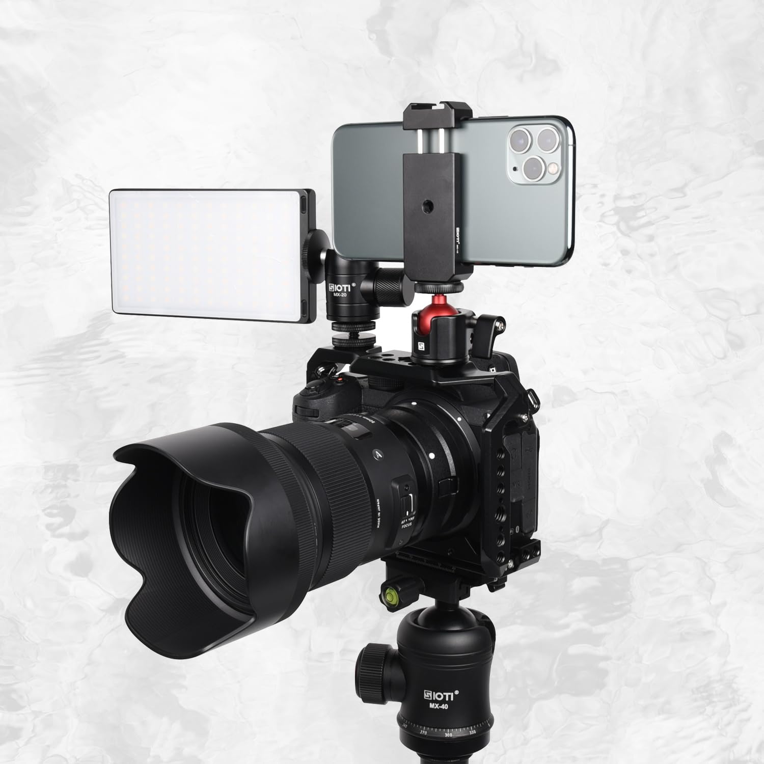 Sioti Mini Ball Head Mount, Mini Tripod Head Mount, Compatible With Microphone/Cellphone/Action Camera/Flash/Lcd