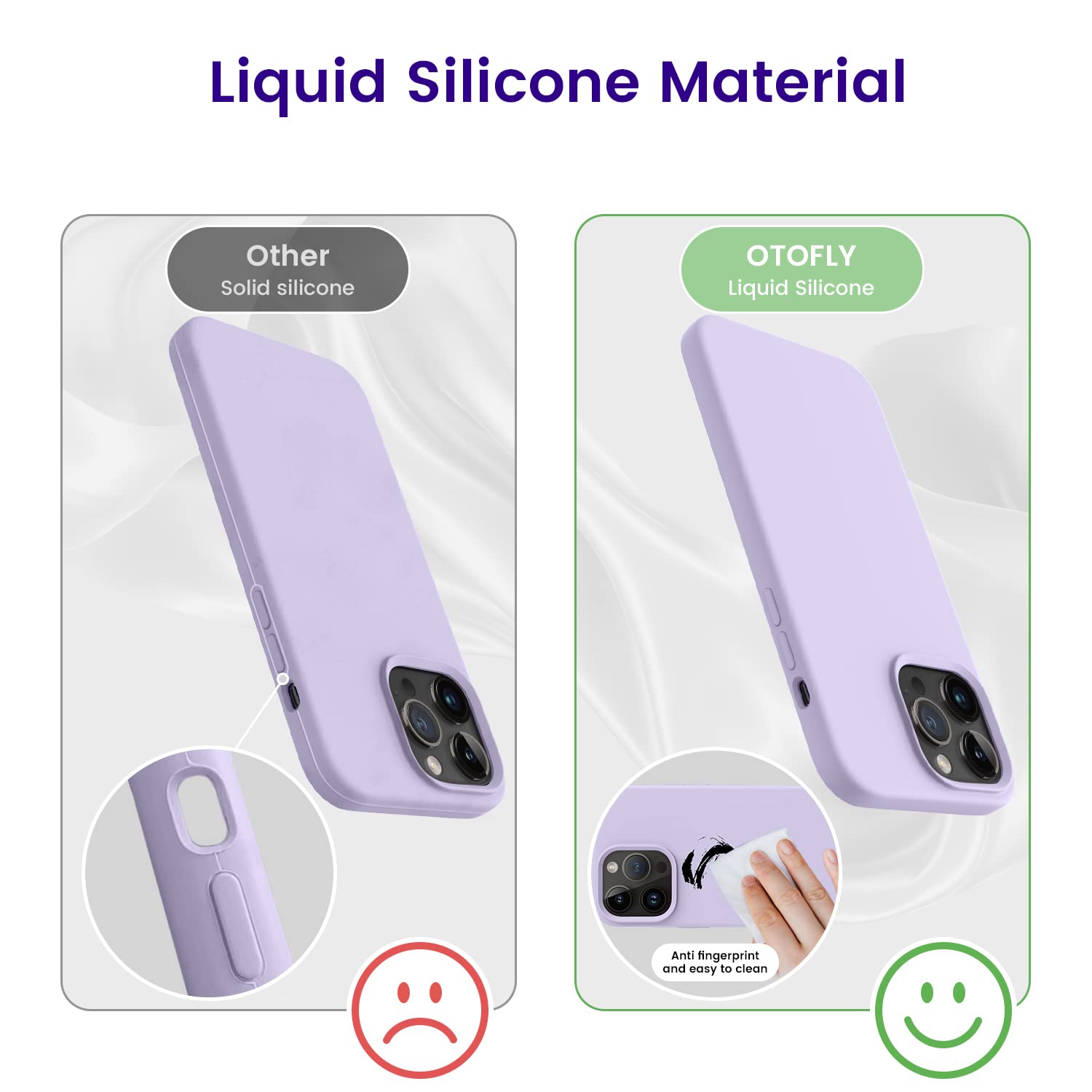 Otofly Designed For Iphone 14 Pro Max Case, Silicone Shockproof Slim Thin Phone Case For Iphone 14 Pro Max 6.7 Inch (Cloud Mauve