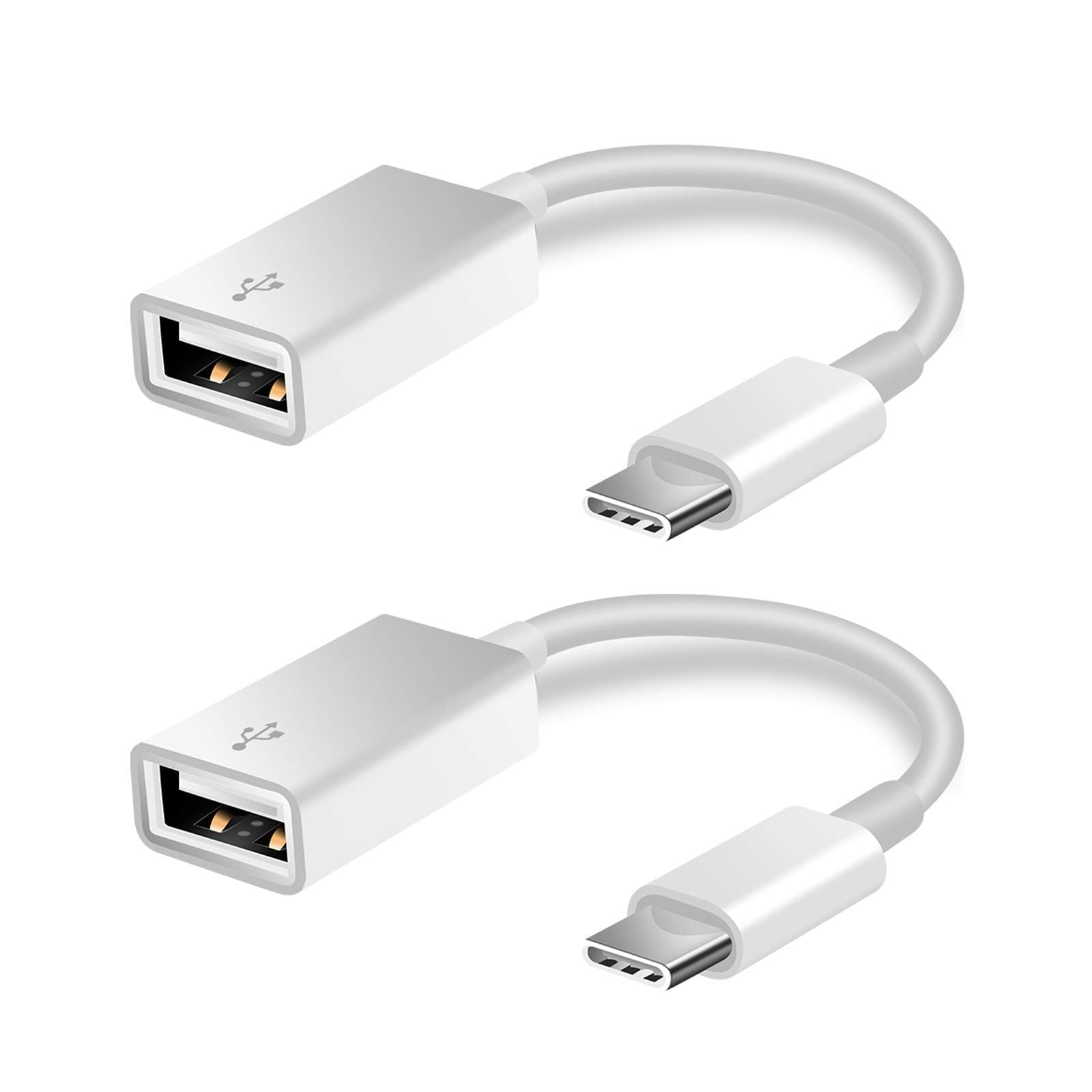 Fleaver Usb C To Usb Adapter [2 Pack],Type C Otg Cable Type C Male To Usb A Female Adapter Compatible With Pro/Air 2019 2018 201