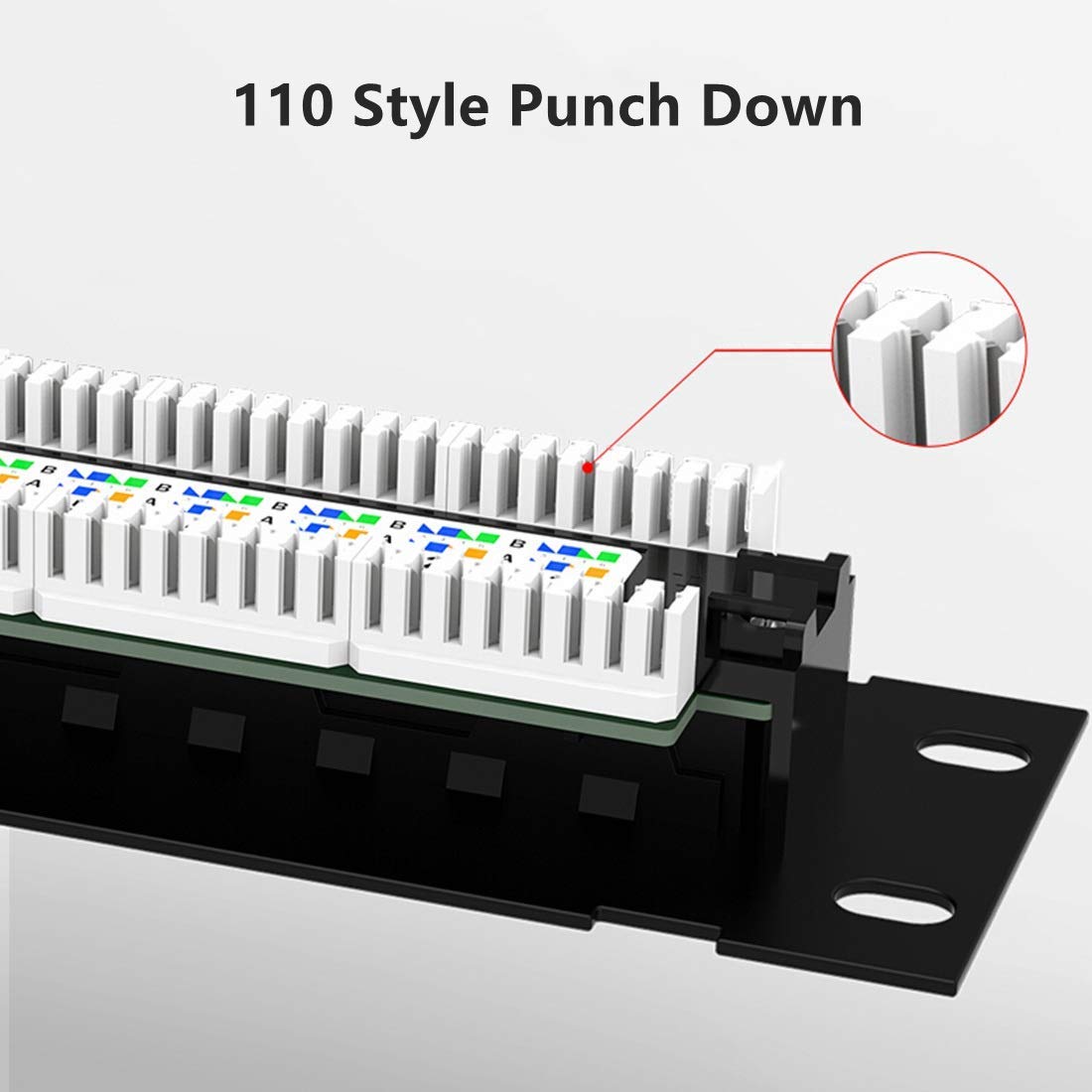 Yankok [Cat5/5E 12 Port Patch Panel Unshielded With Coded T568A/B Wiring For Rj45 Network Cables Rack/Wall Mount 10In.X1U (Come