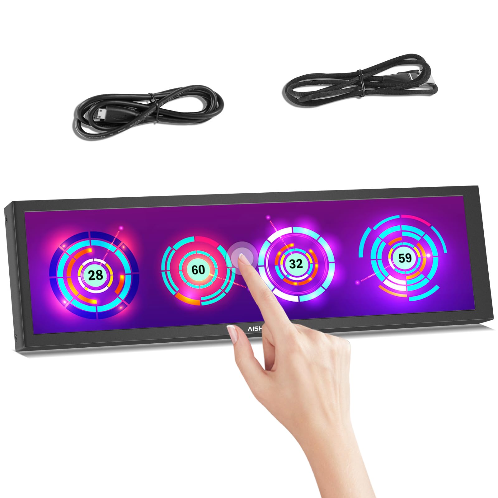 8.8 Inch Small Touchscreen Monitor, Pc Temperature Display, Pc Sensor Panel Display, Ips Usb Mini Screen For Raspberry Pi, Aida6