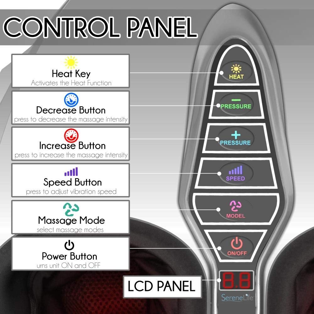 Serenelife Vibration Foot Massager | Therapy For Heels, Toes And Ankles | For Pain Relief And Comfort |Heat Function And Differe