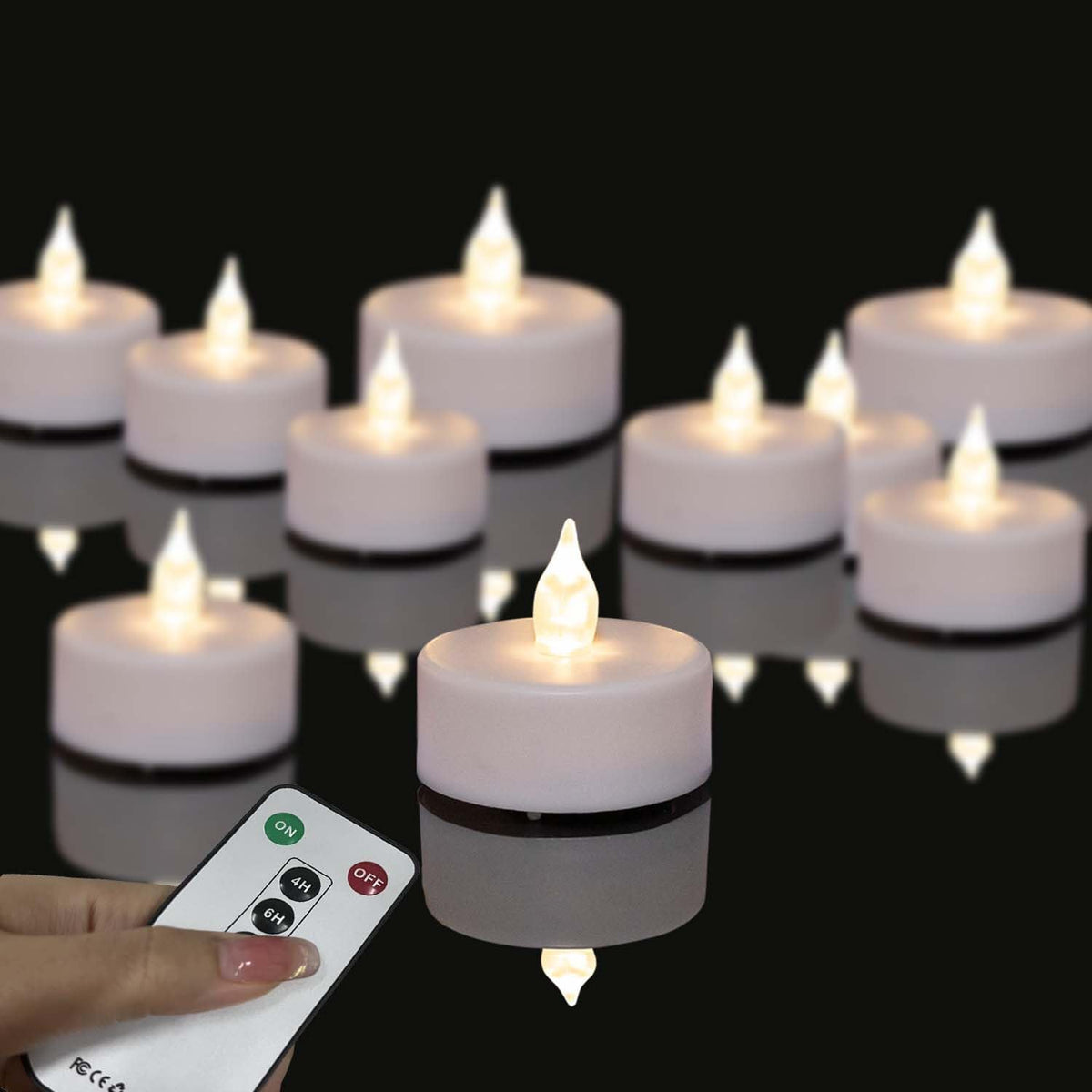 Led Tea Lights With Remote Control: Battery Operated Bulk Realistic And Bright Flickering Long Lasting 400+Hours Flameless Candl