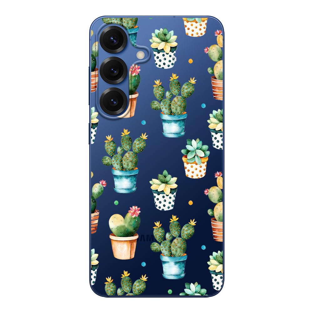 Blingy'S For Samsung Galaxy S25 Case, Cute Cactus Design Fun Succulents Style Transparent Soft Tpu Protective Clear Case 6.2 Inc