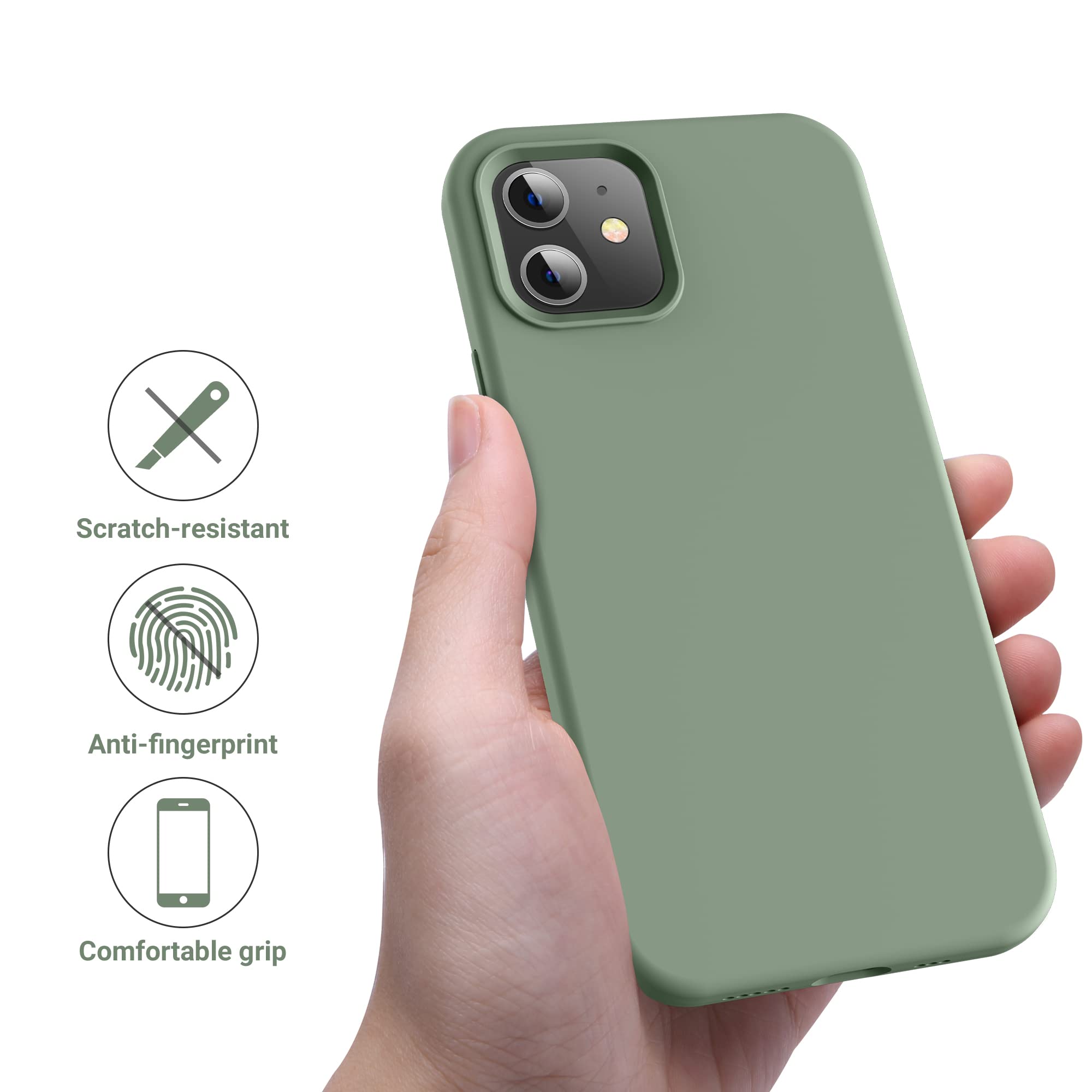 Otofly Compatible With Iphone 12 Case,For Iphone 12 Pro Case,[Silky And Soft Touch Series] Premium Soft Liquid Silicone Rubber F