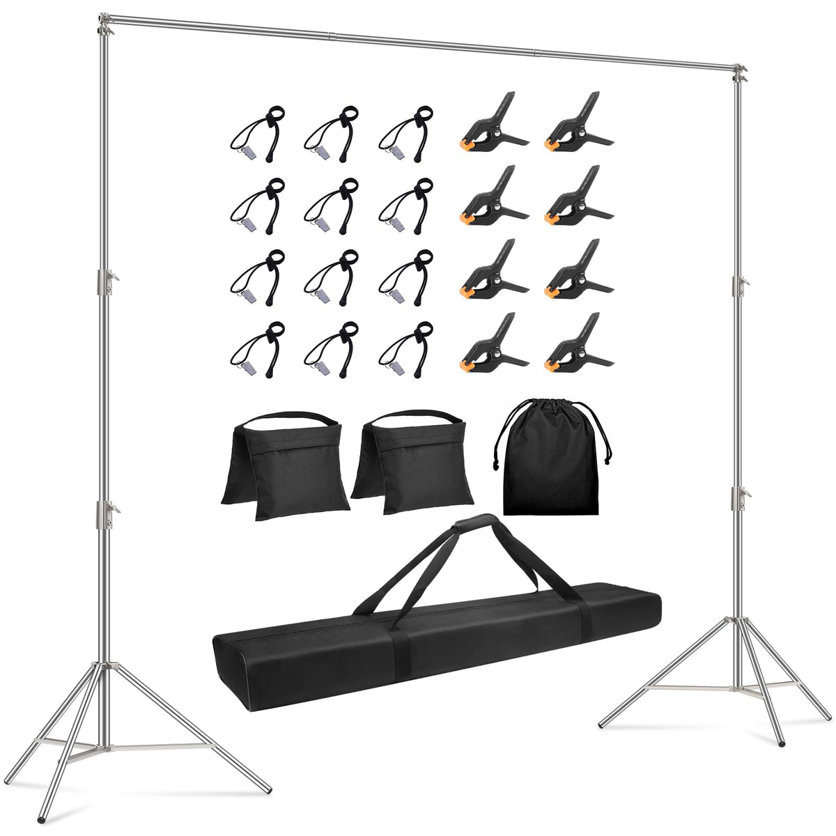 Gltire Photo Backdrop Stand For Parties, 10X9.2Ft Stainless Steel Heavy Duty Back Drop Adjustable Background Stand Support Kit F