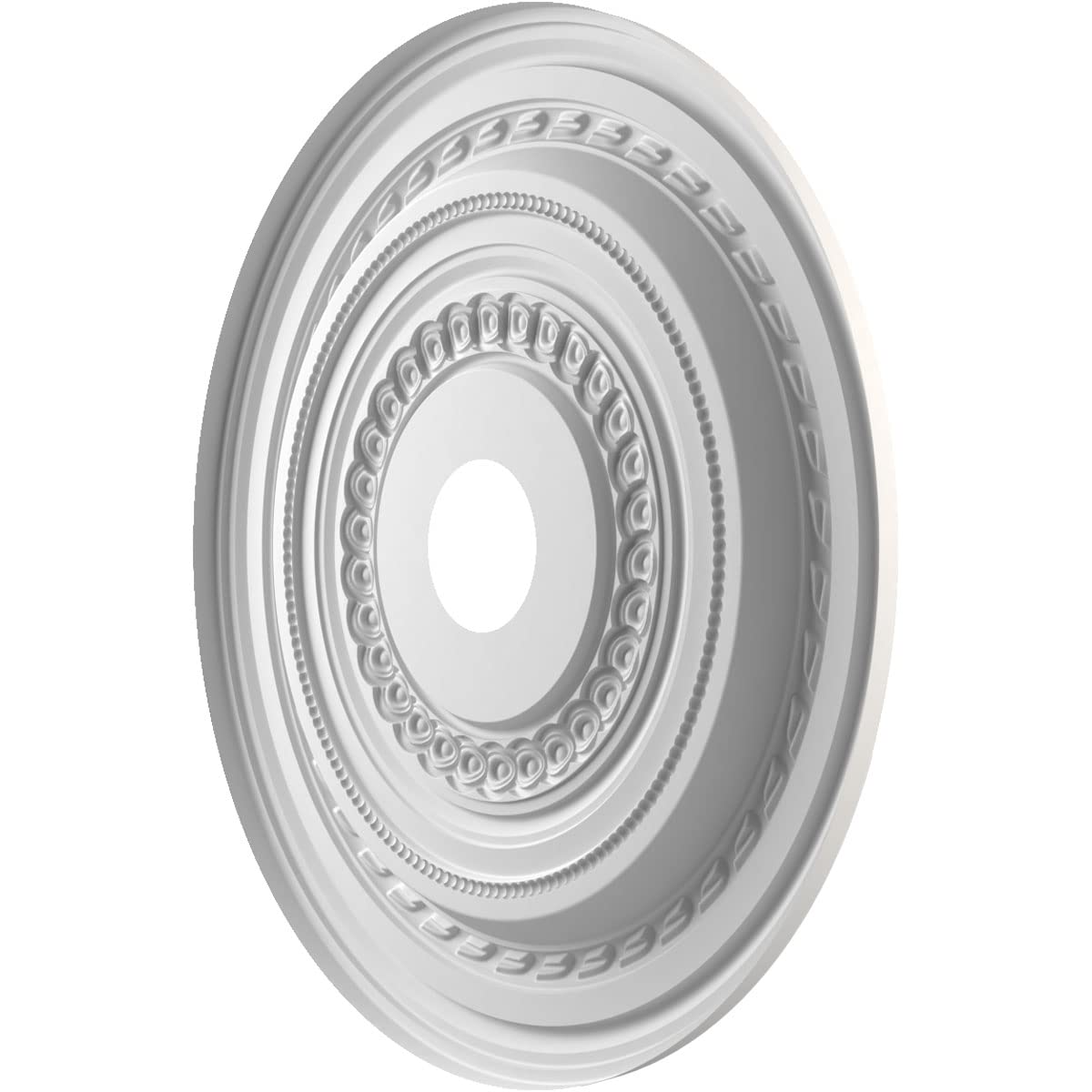 Ekena Millwork Cmp22Cogbw Cole Thermoformed Pvc Ceiling Medallion (Fits Canopies Up To 6''), 22''Od X 3 1/2''Id X 1''P, Ultracov