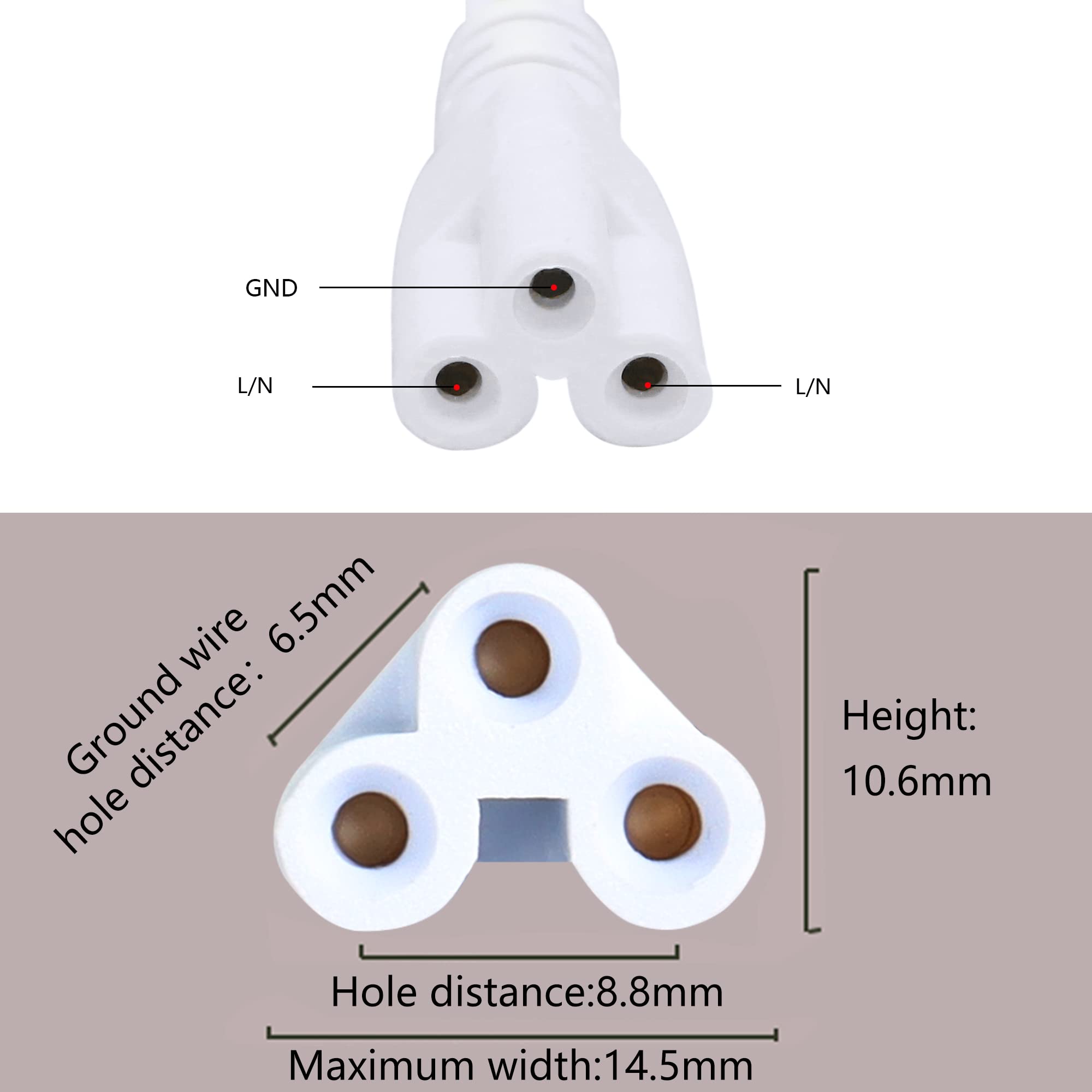 Sinloon 7.8In Led Tube Lamp Holder Socket Fittings With Cables T5 T8 Integrated Led Light Tube Double Connector Cable(20Cm 10Pcs