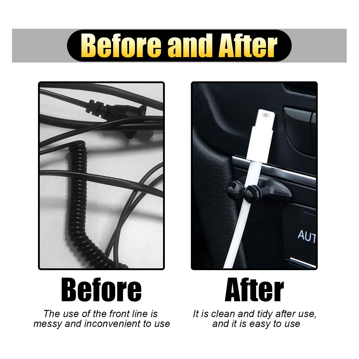 Joycourt 4Pcs Car Cable Clips Usb Cable Line Clip Holder For Car, Durable Strong Adhesive Cord Cable Holder Wire Organizer, Cord