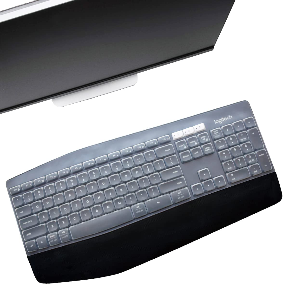 MUBUY-GOL Keyboard Cover for Logitech MK850, MK875, MK825 Desktop PC Silicone Clear Keyboard Skin Protector - Clear