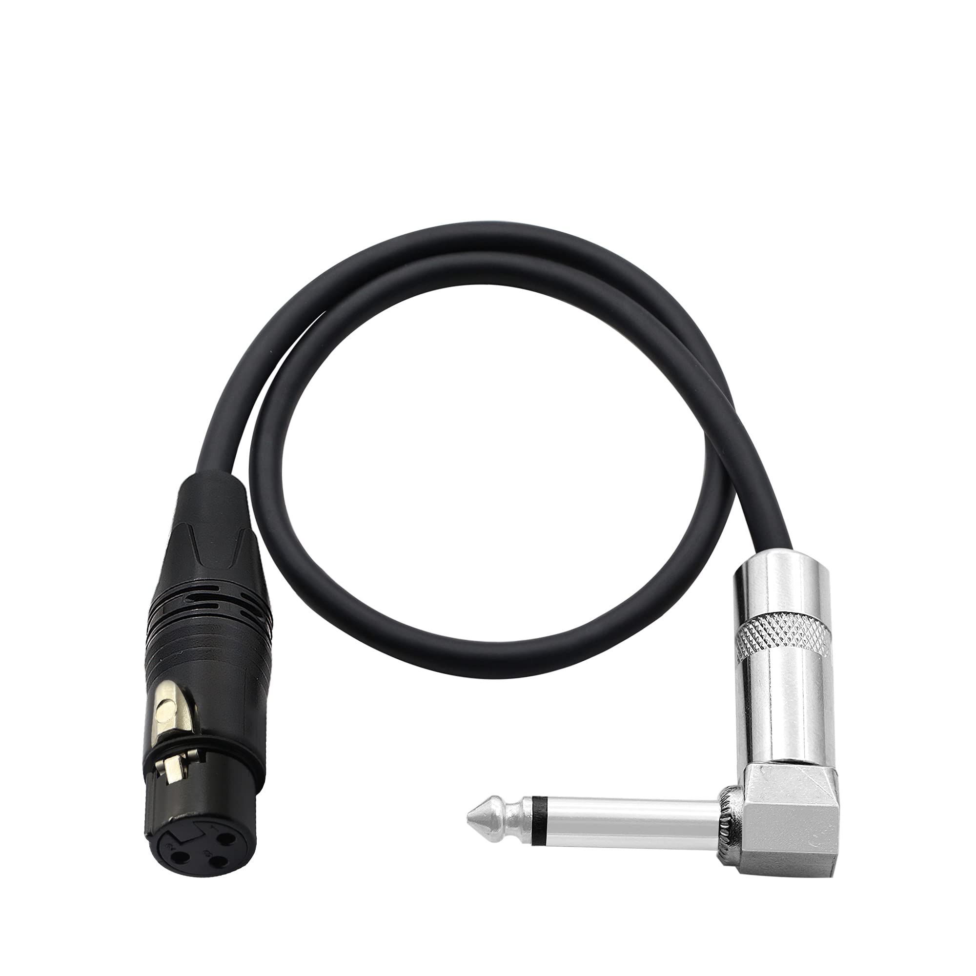 Pngknyocn Right Angle 6.35Mm Mono To Xlr 3 Pin Cable,90 Degree 1/4 Male To Xlr Female Interconnect Cable For Soundbox, Microphone, Power Amplifier Etc(50Cm)
