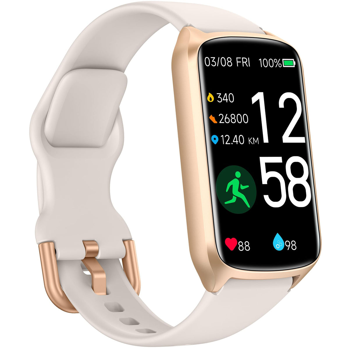 Amzhero Health Fitness Tracker With 24/7 Heart Rate, Blood Oxygen, Blood Pressure, Sleep Tracker, 5Atm Waterproof Activity Track