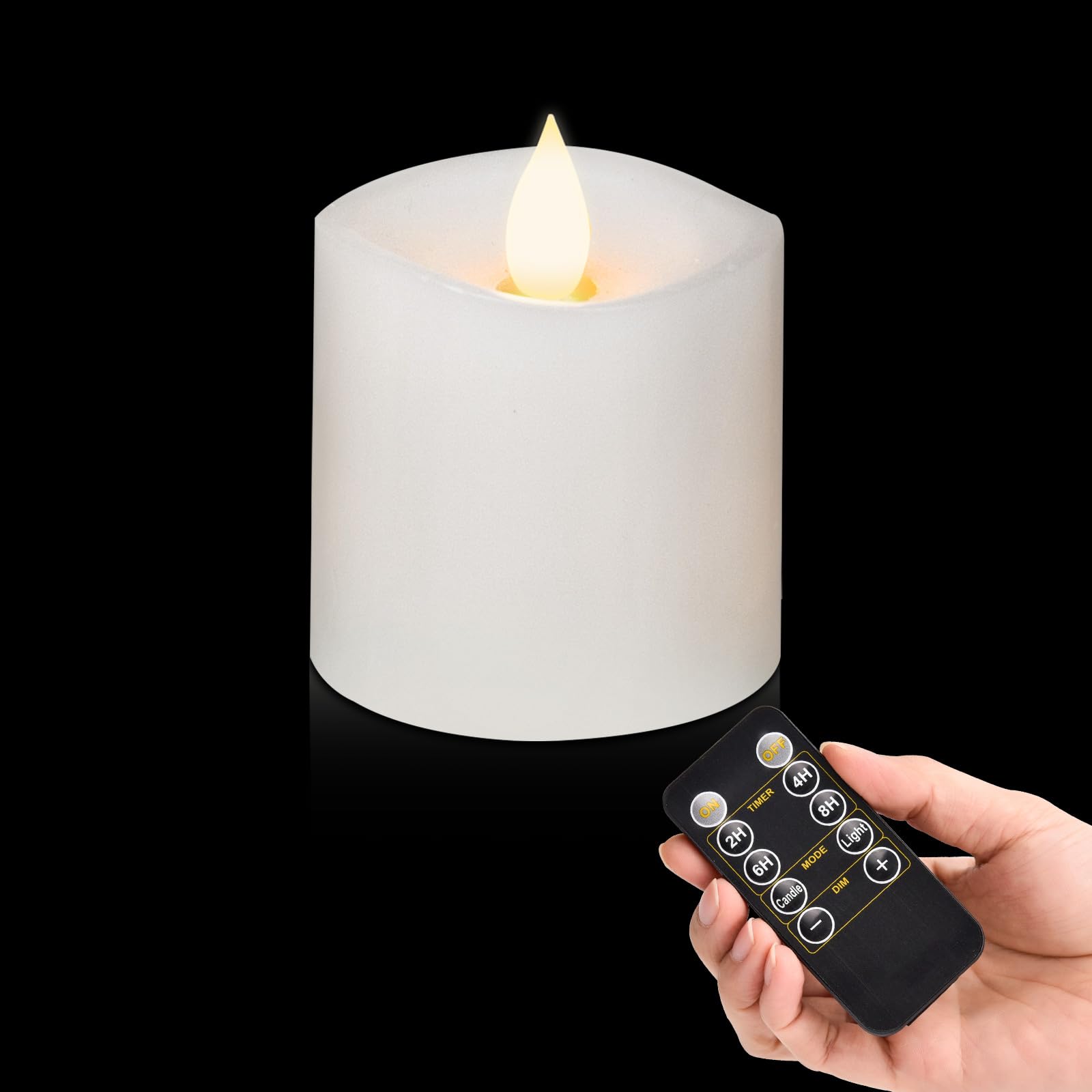 Milysoek 3X3 Flickering Flameless Candles, Real Wax Led Candles Battery Candles Flickering, 3 Inch Flameless Candles With Remote