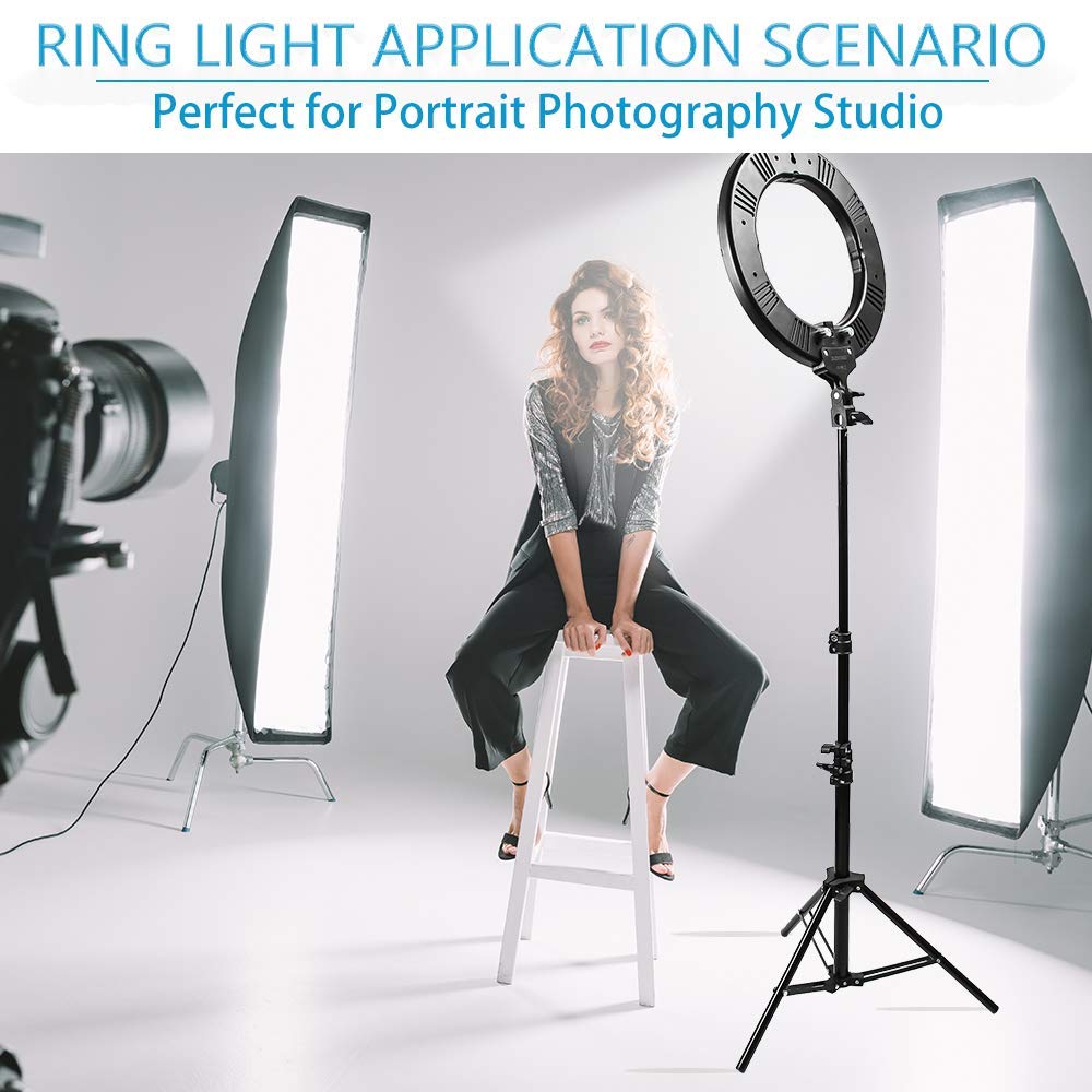 Professional Ring Light With Stand Dimmable Led Ring Light Bi Color Selfie Ring Light For Phone, Makeup Selfie Photography Ring