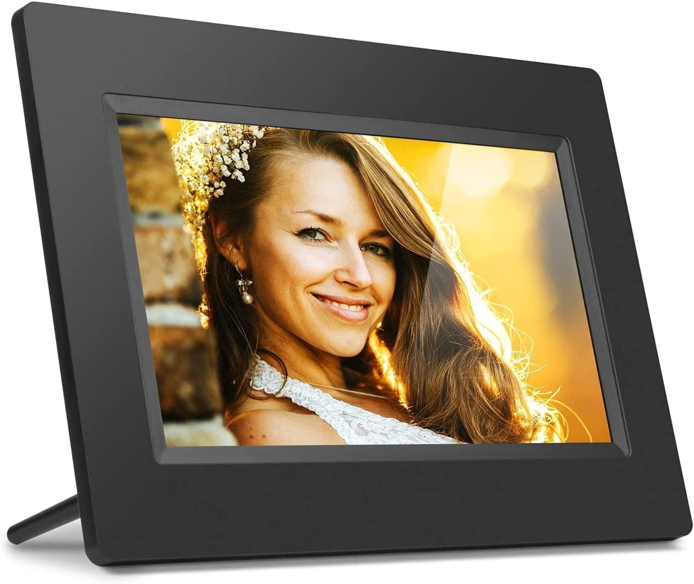 Aluratek 7'' Lcd Wifi Digital Photo Frame With Touchscreen And 8Gb Built In Memory, Usb/Sd/Sdhc Supported, Built In Clock, Calen