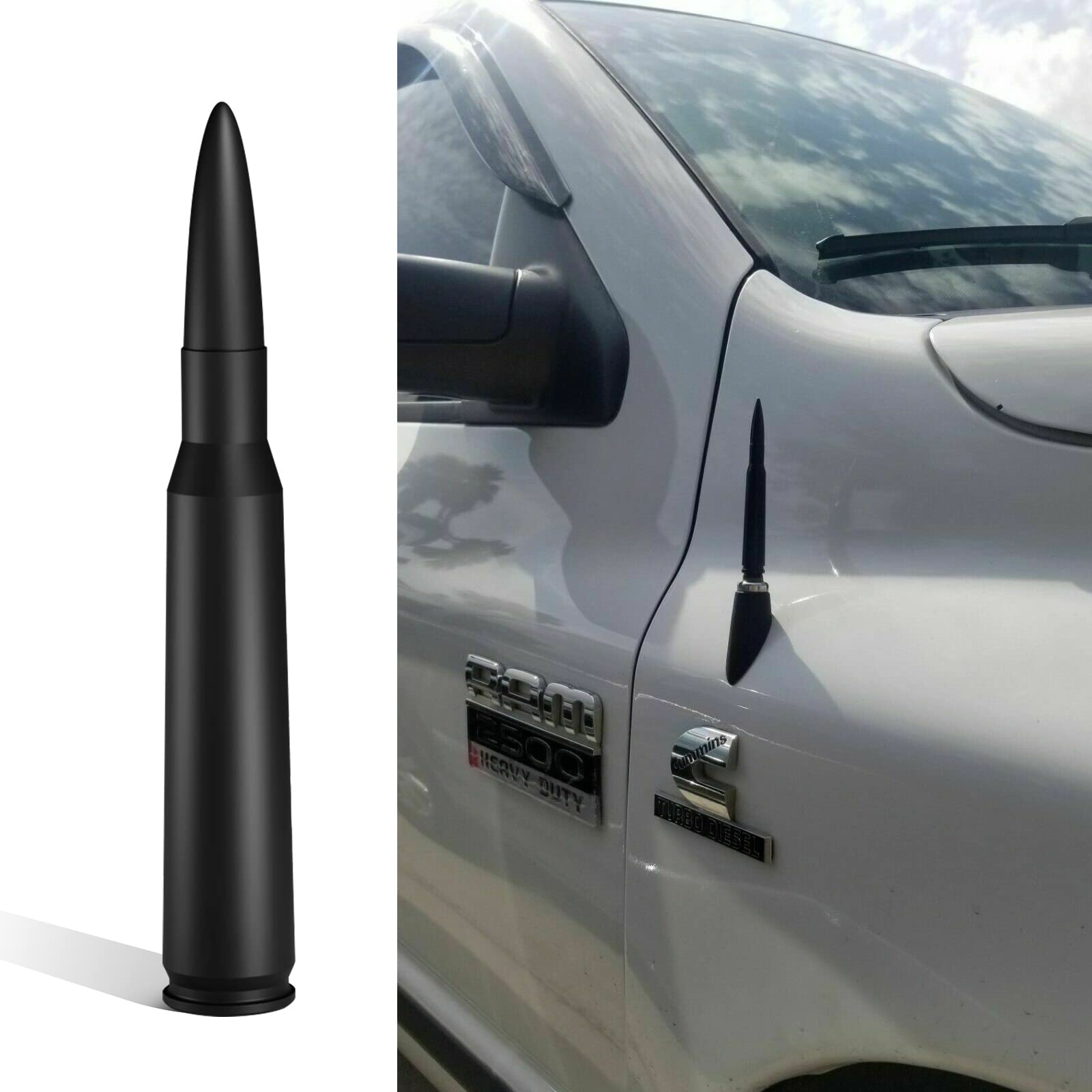 Chaogang 5.3Inch Car Short Antenna Compatible With 2007 2022 Dodge Ram 1500  Car Wash Proof   Designed For Optimized Fm/Am Recep