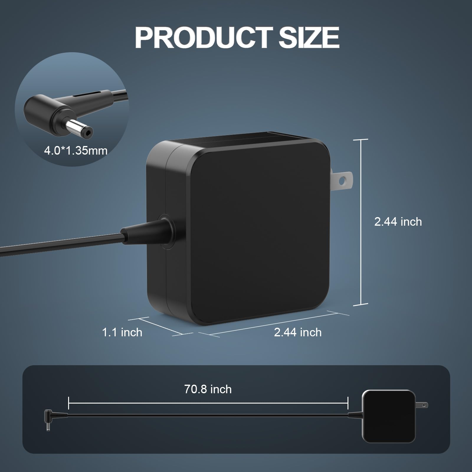 I Ibacase 45W Adapter Compatible With Asus Vivobook F512Ja Zenbook Ux330 And More Power Cord Supply(4.0Mm*1.35Mm)