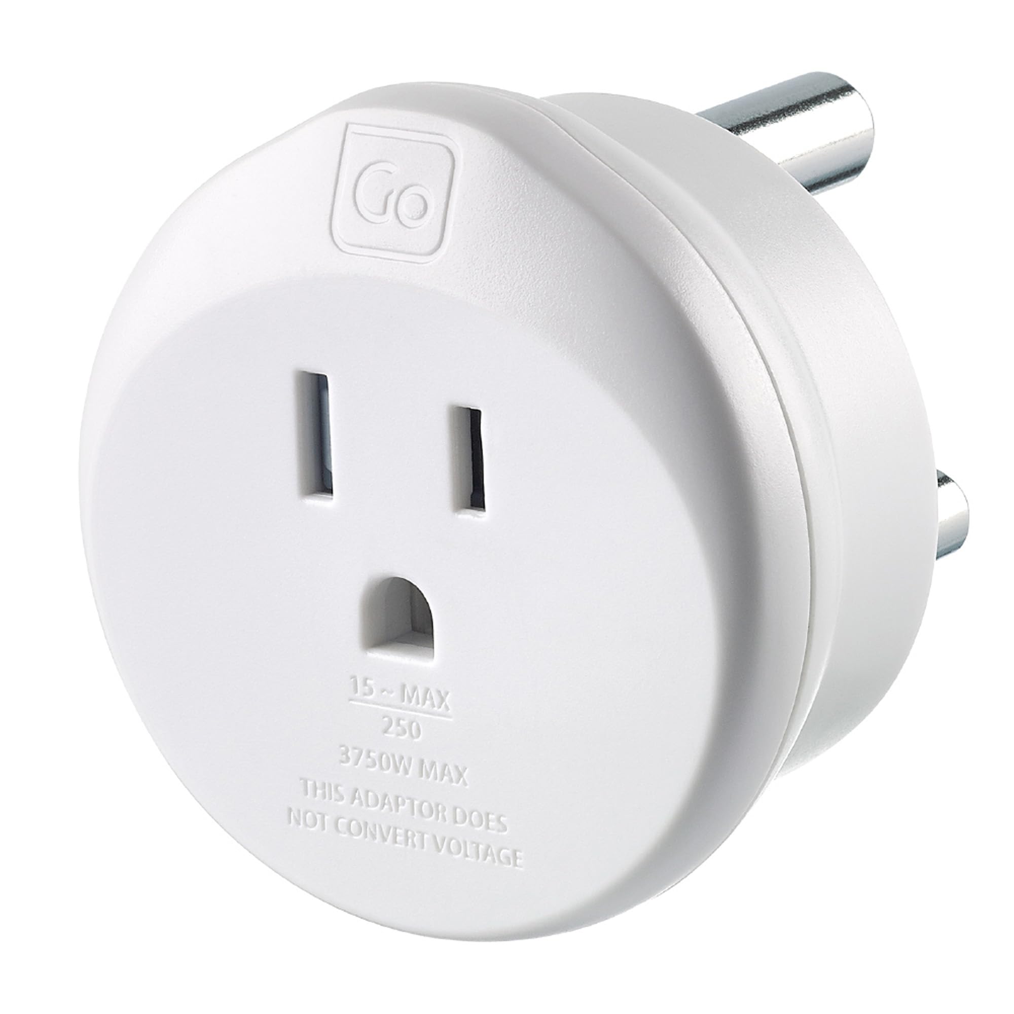 Go Travel US to South Africa Plug Adapter, Travel Adapter for Small Electrical Devices, Earthed Adapter, Input - Type A, Type B 