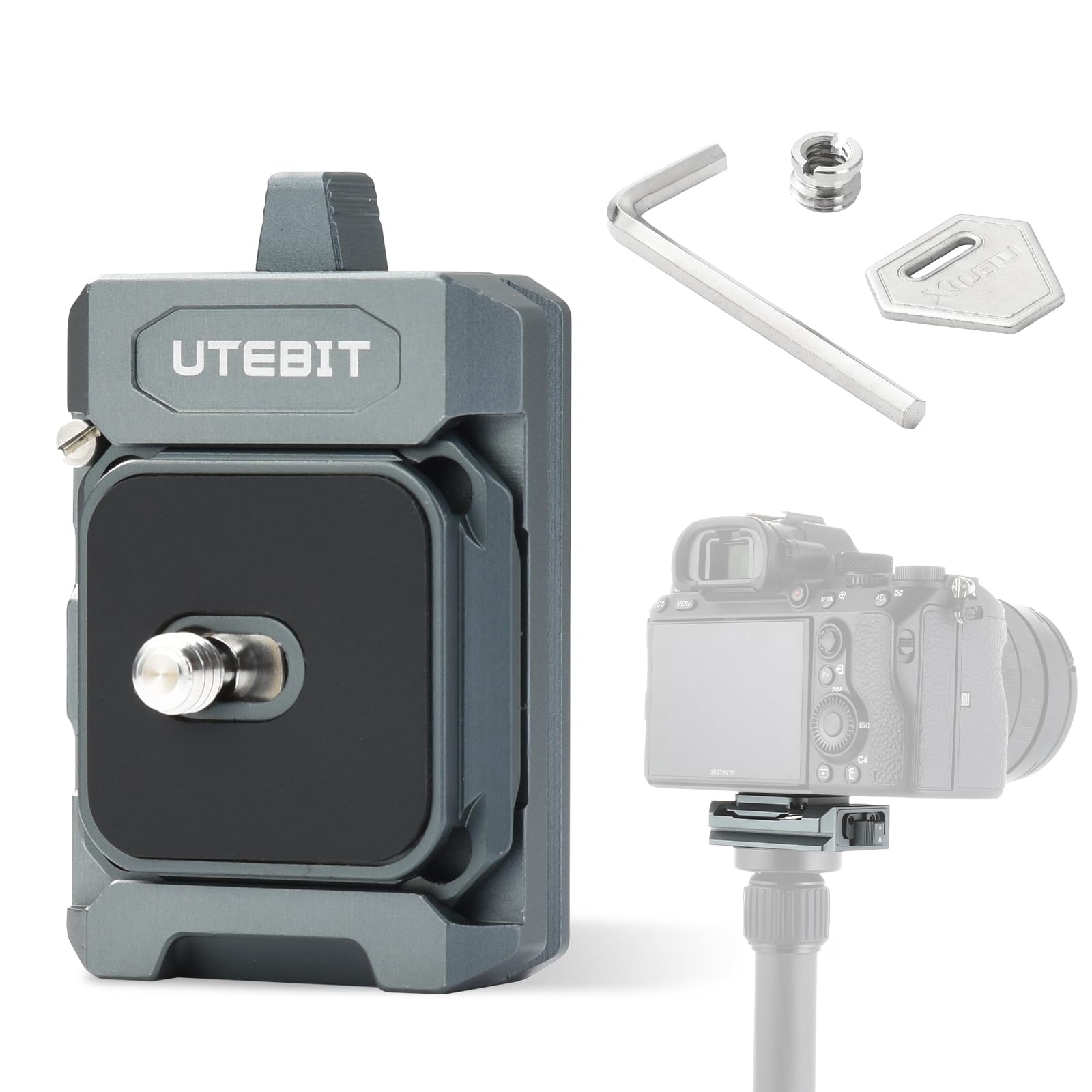 Utebit Quick Release Mount With Universal 1/4' Thread Hole Clamp Holder Is Only Compatible With Original Quick Release Plate