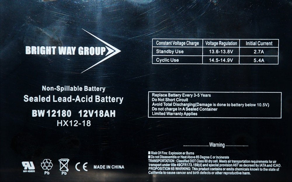 Bright Way Group Bw 12180 Nb (0121) Bwg 12180 Nb Battery