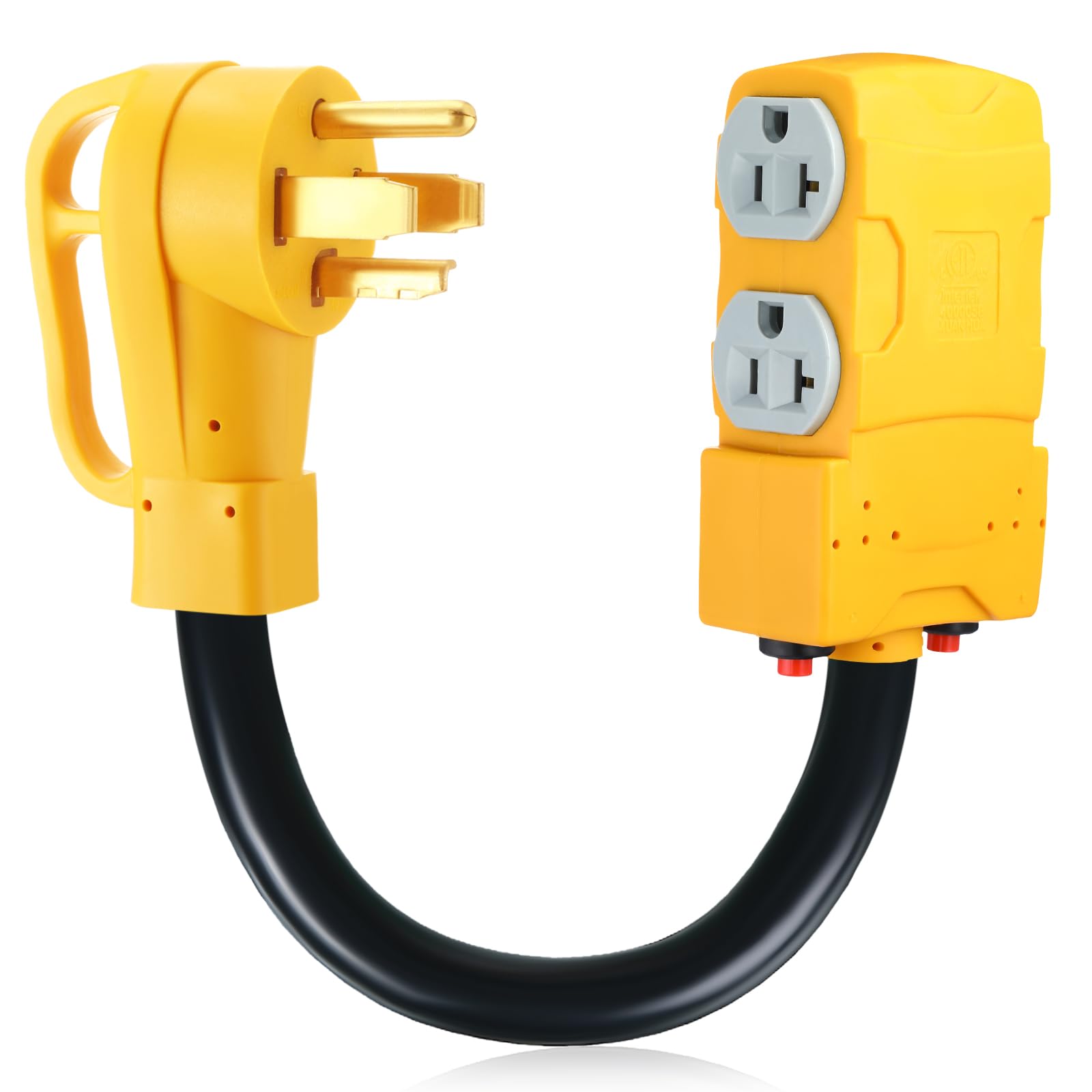 Kanayu 1.8 Ft 30 Amp To 20 Amp 110V Dryer Distribution Adapter Compatible With Nema 14 30P To Nema 4X 5 20R/ 5 15R, 4 Prong Drye