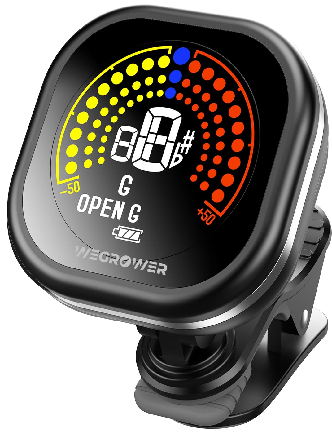 Guitar Tuner Rechargeable, Clip On Tuner With Lcd Color Display With Guitar, Ukulele, Violin And Chromatic Tuning Modes For All 