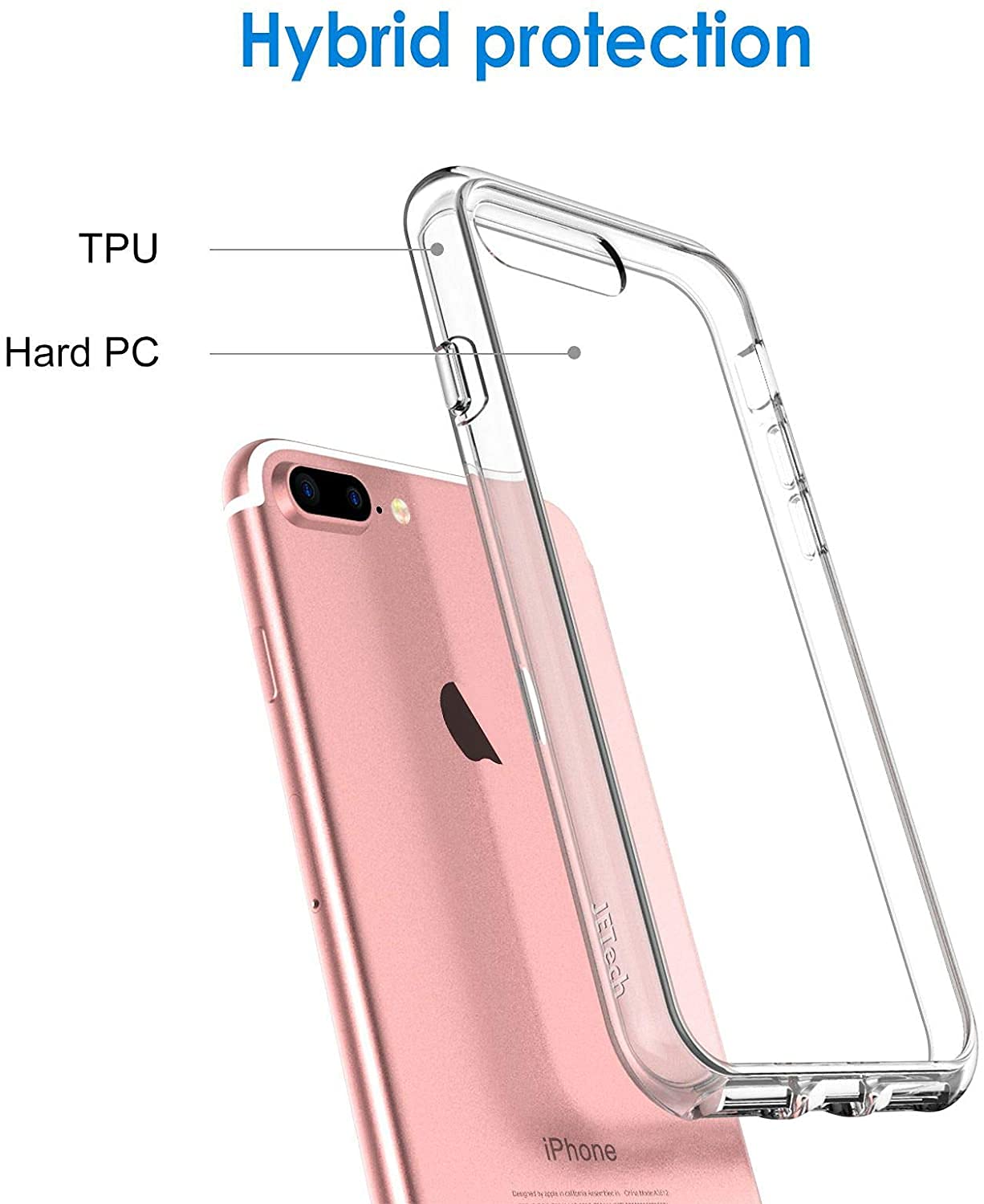 Jetech Case For Iphone 8 Plus And Iphone 7 Plus 5.5-Inch, Non-Yellowing Shockproof Phone Bumper Cover, Anti-Scratch Clear Back (