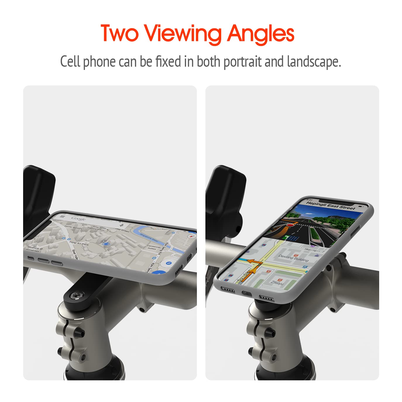 Sincetop Bike Phone Mount, Mountain Bicycle Stem Phone Holder - Quick Attach/Release Aluminum Handlebar Phone Mount, Mtb Road Bi