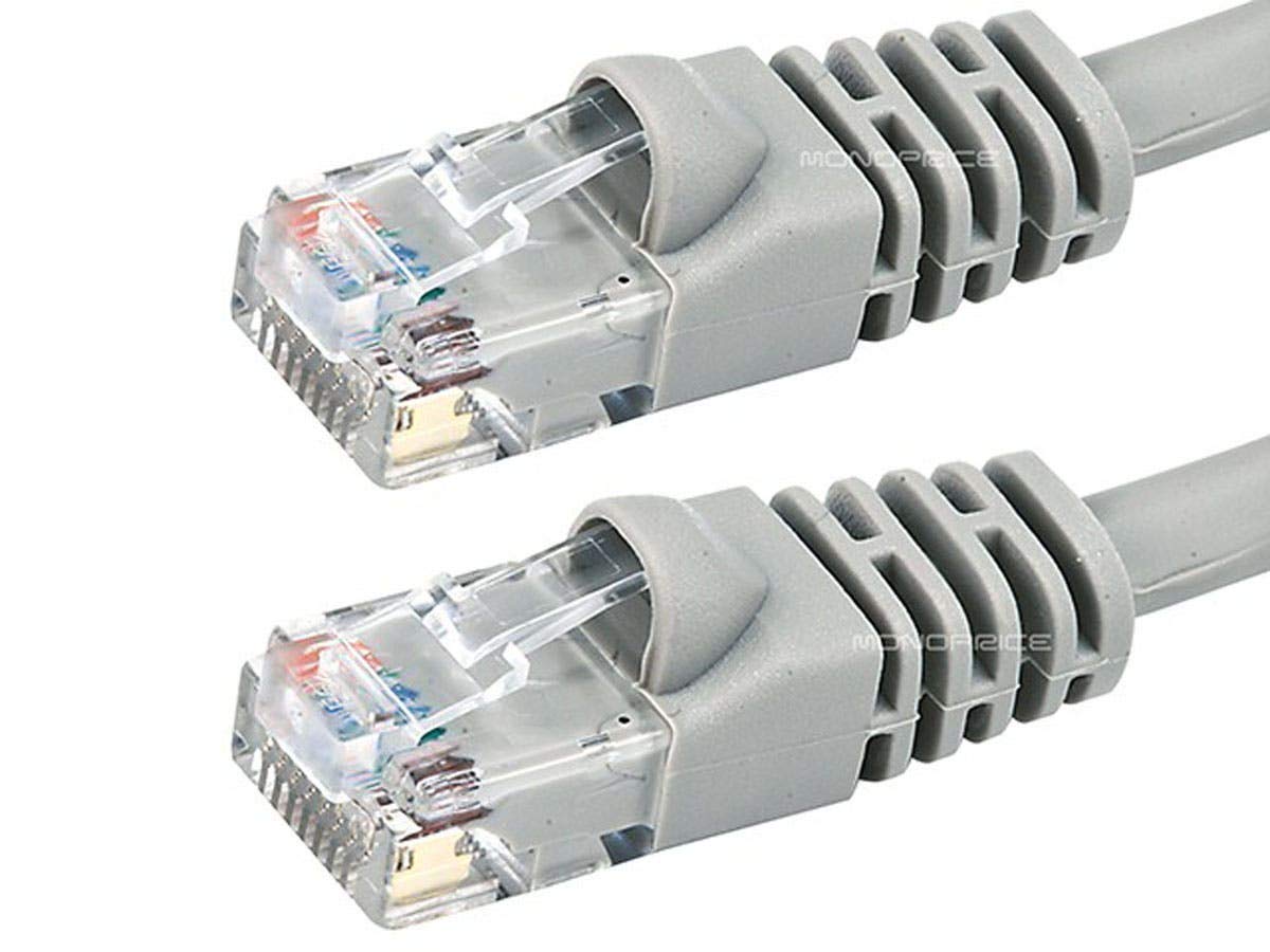 Monoprice 10Ft 24Awg Cat6 550Mhz Utp Ethernet Bare Copper Network Cable   Gray
