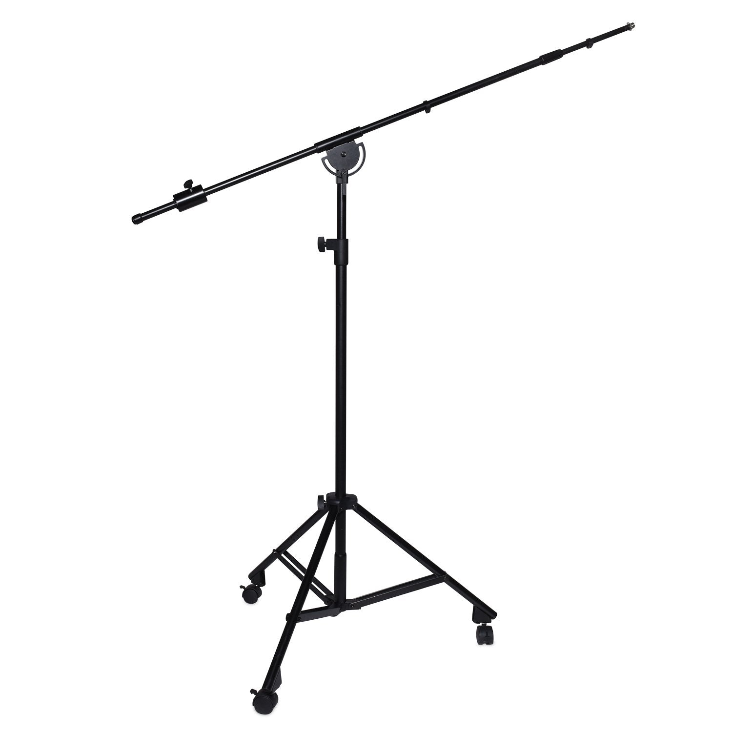 LyxPro Professional Microphone Stand Heavy Duty 90    Studio Overhead Boom Stand with Rolling Caster Wheels, 87    Extra Long Te