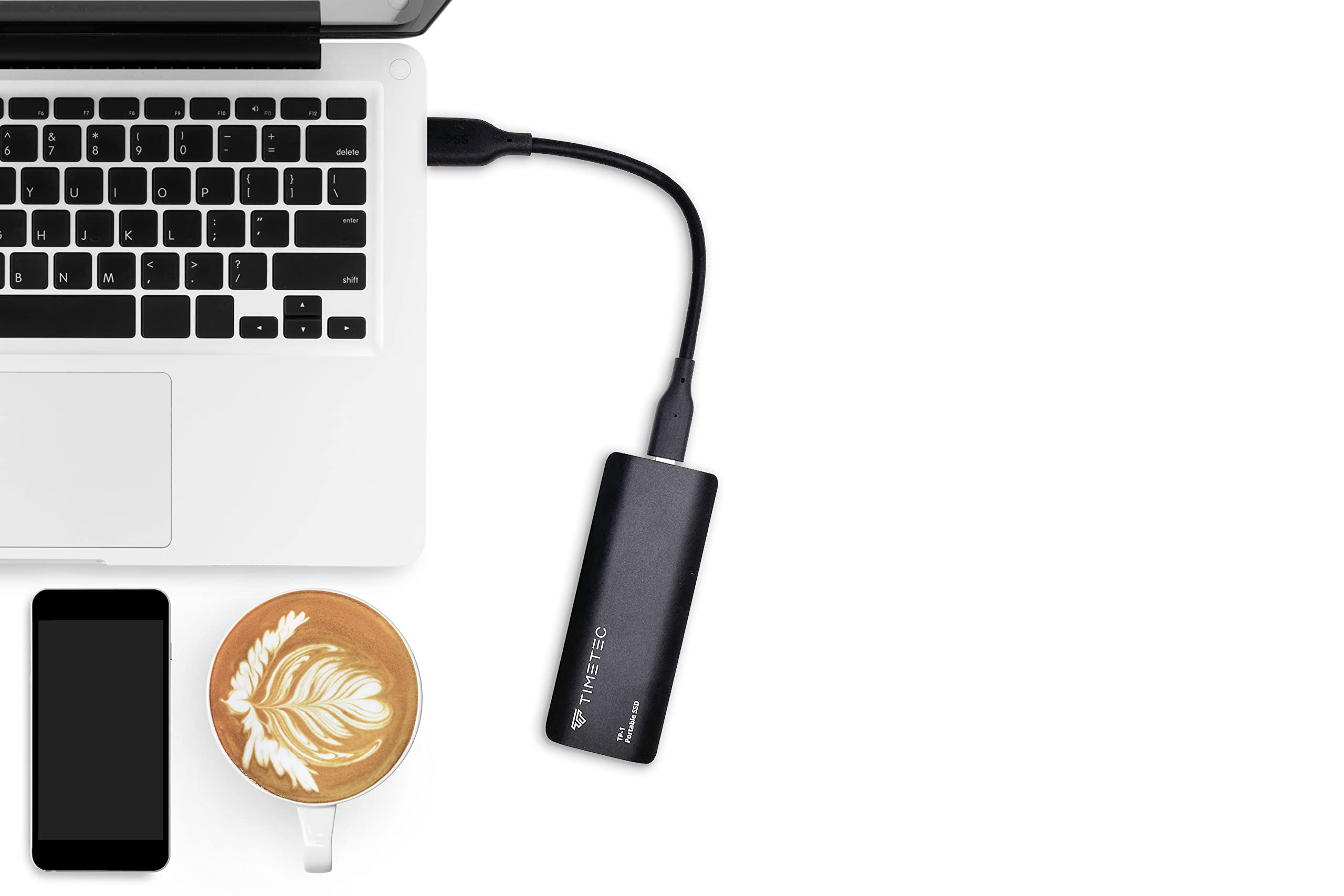 Timetec 256Gb Portable External Ssd Usb3.2 Gen2 Type C Up To 550Mb/S Ultra Light Aluminum Mini External Solid State Drive With Usb C To A Cable/Usb A To C Adapter For Desktops/Laptop/Mac/Mobile  Black