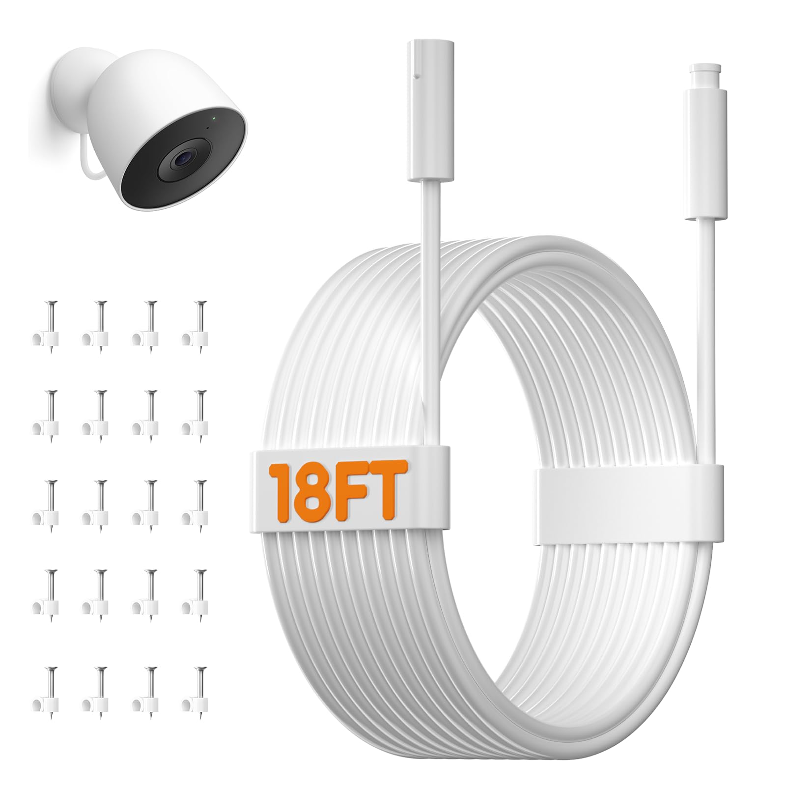 Kiqoiza 1 Pack Power Cable for Google Nest Cam Outdoor(Wired, 2nd Gen)