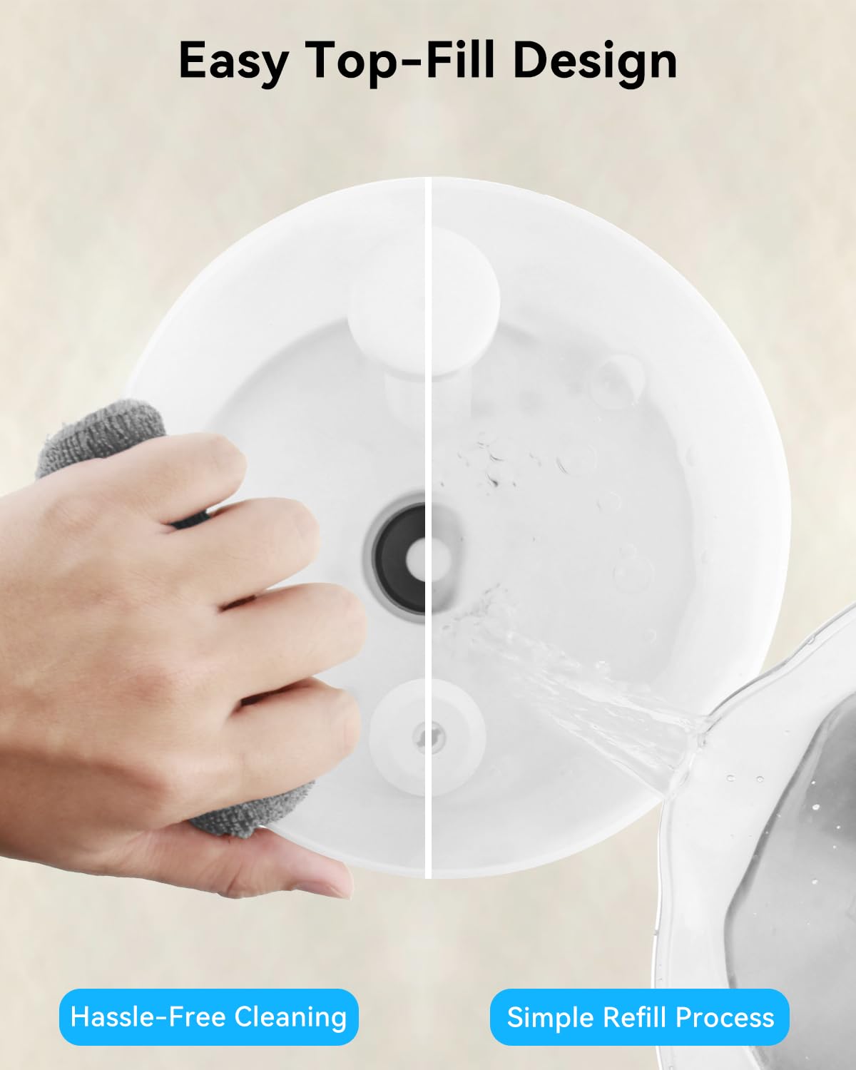 Esemoil Humidifiers For Bedroom, For Large Room, 2.5L Top Fill Cool Mist Humidifiers For Baby, Plants, Smart Wifi Air Humidifier