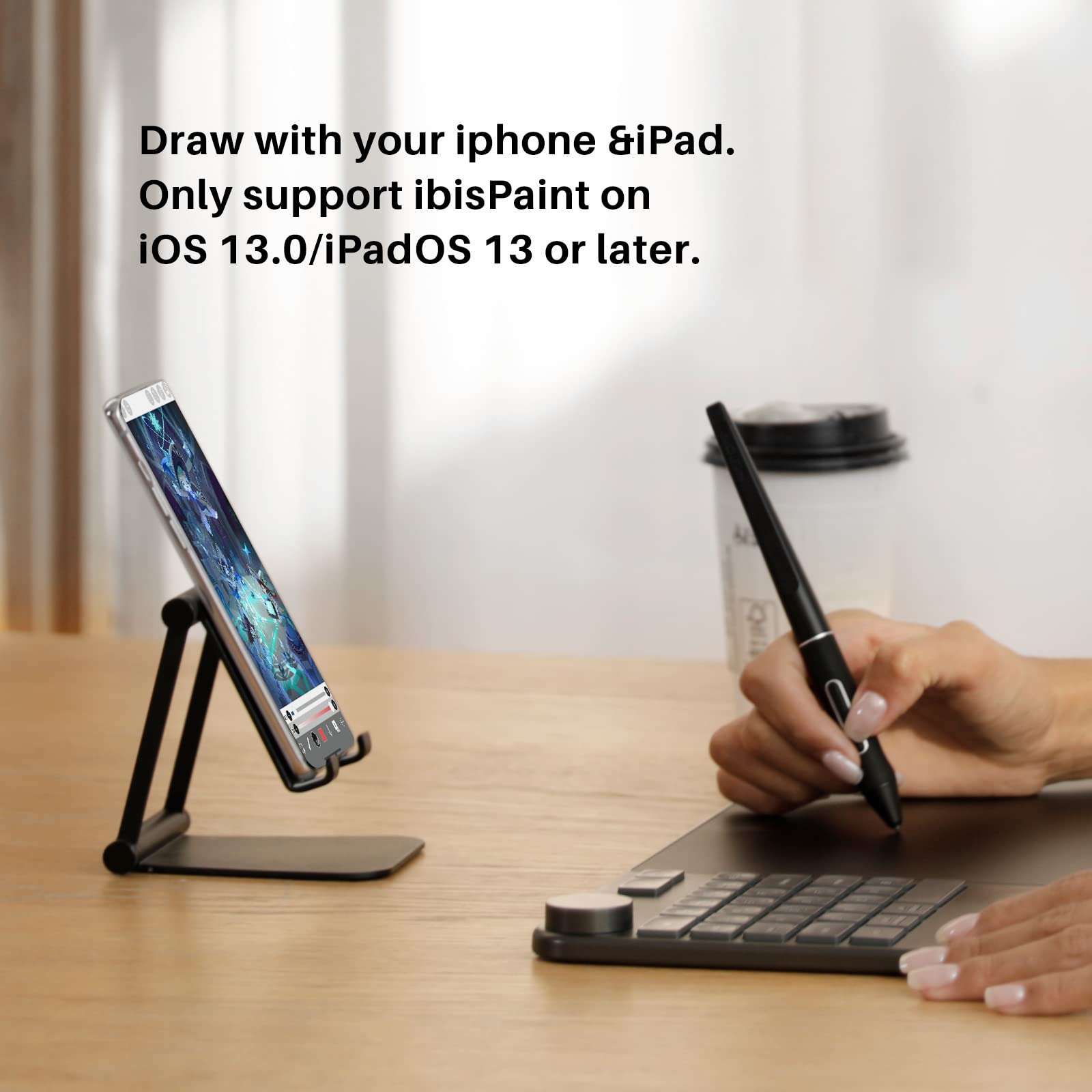 Huion Inspiroy Keydial Kd200, 8.9X5.6Inch Metal Grey Graphic Tablet, Battery-Free Pen, Bluetooth 5.0, 5 Customized Keys, Keyboar