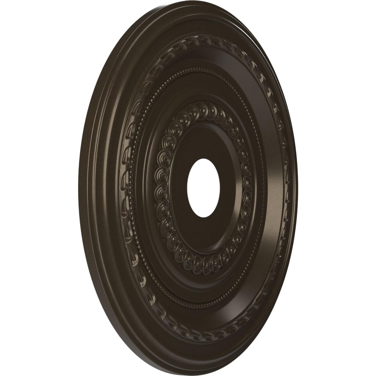 22Od X 3 1/2Id X 1P Cole Thermoformed Pvc Ceiling Medallion (Fits Canopies Up To 6), Metallic Dark Bronze