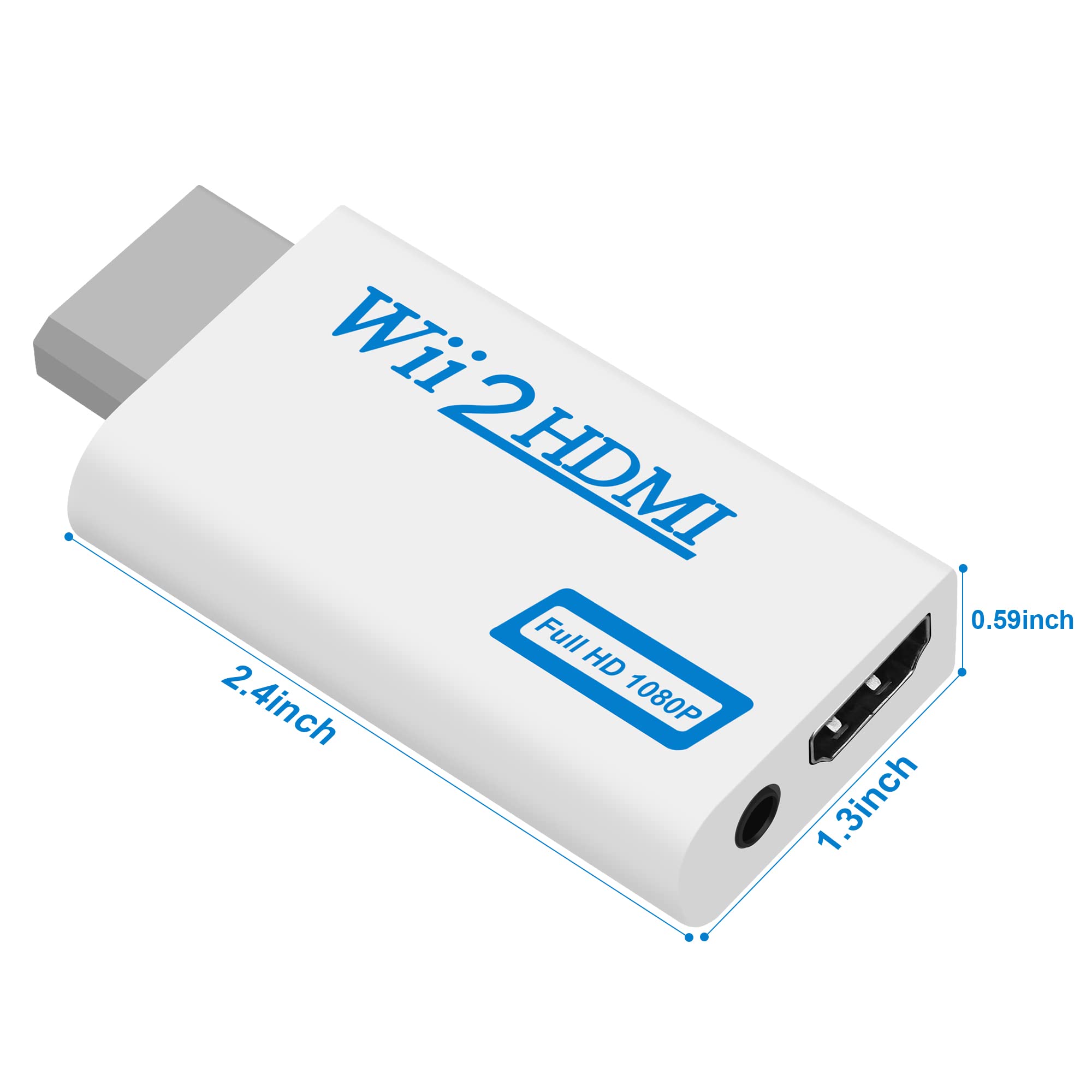 Uzifhdhi Wii To Hdmi Converter, Wii To Hdmi Adapter For Wii To Hdmi Hdtv/Monitor Supports All Wii Display Modes
