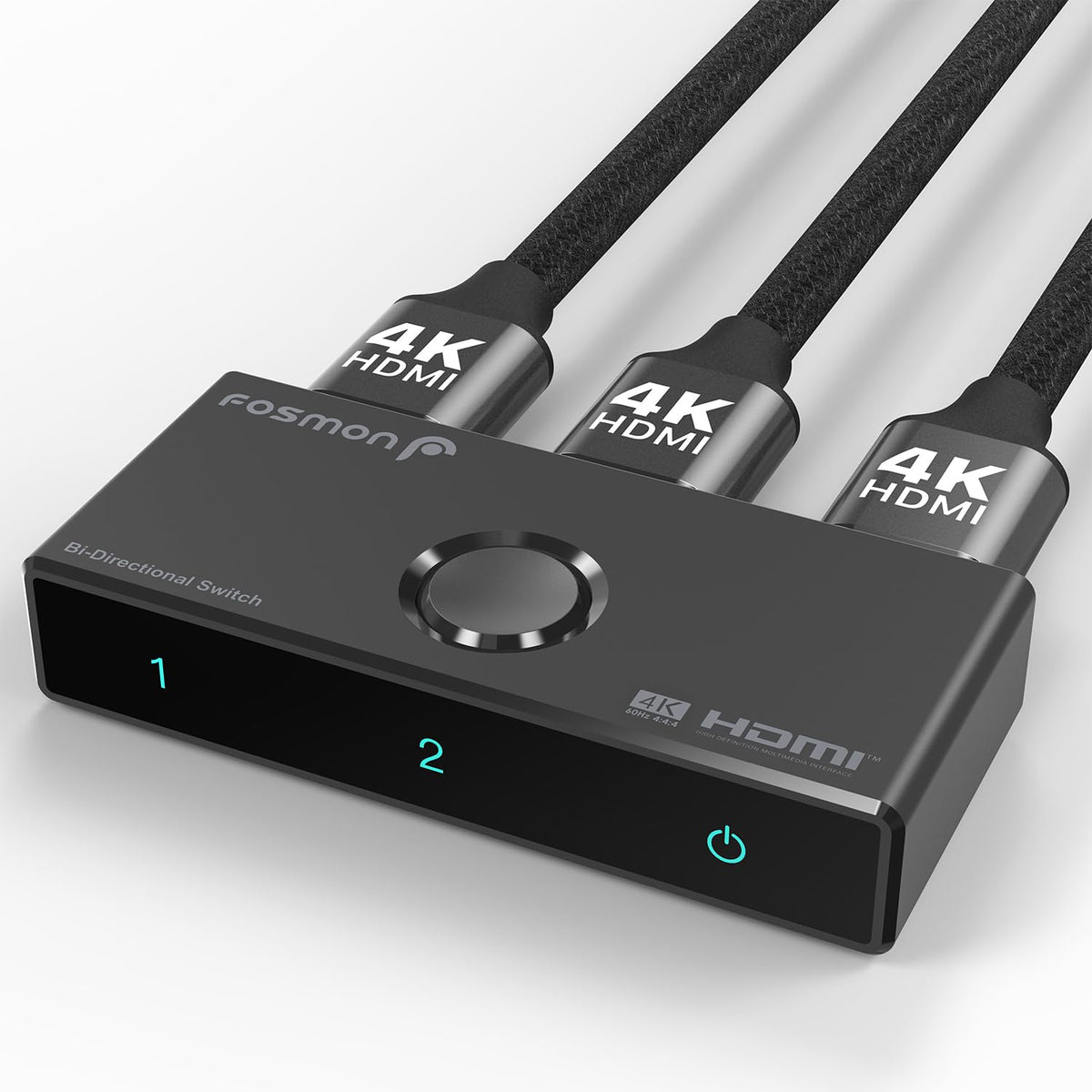 Fosmon 4K Hdmi Switch 4K@60Hz, Bi-Directional 1 In 2 Out / 2 In 1 Out Hdmi Switcher, High Speed 18Gbps Splitter Selector Compati