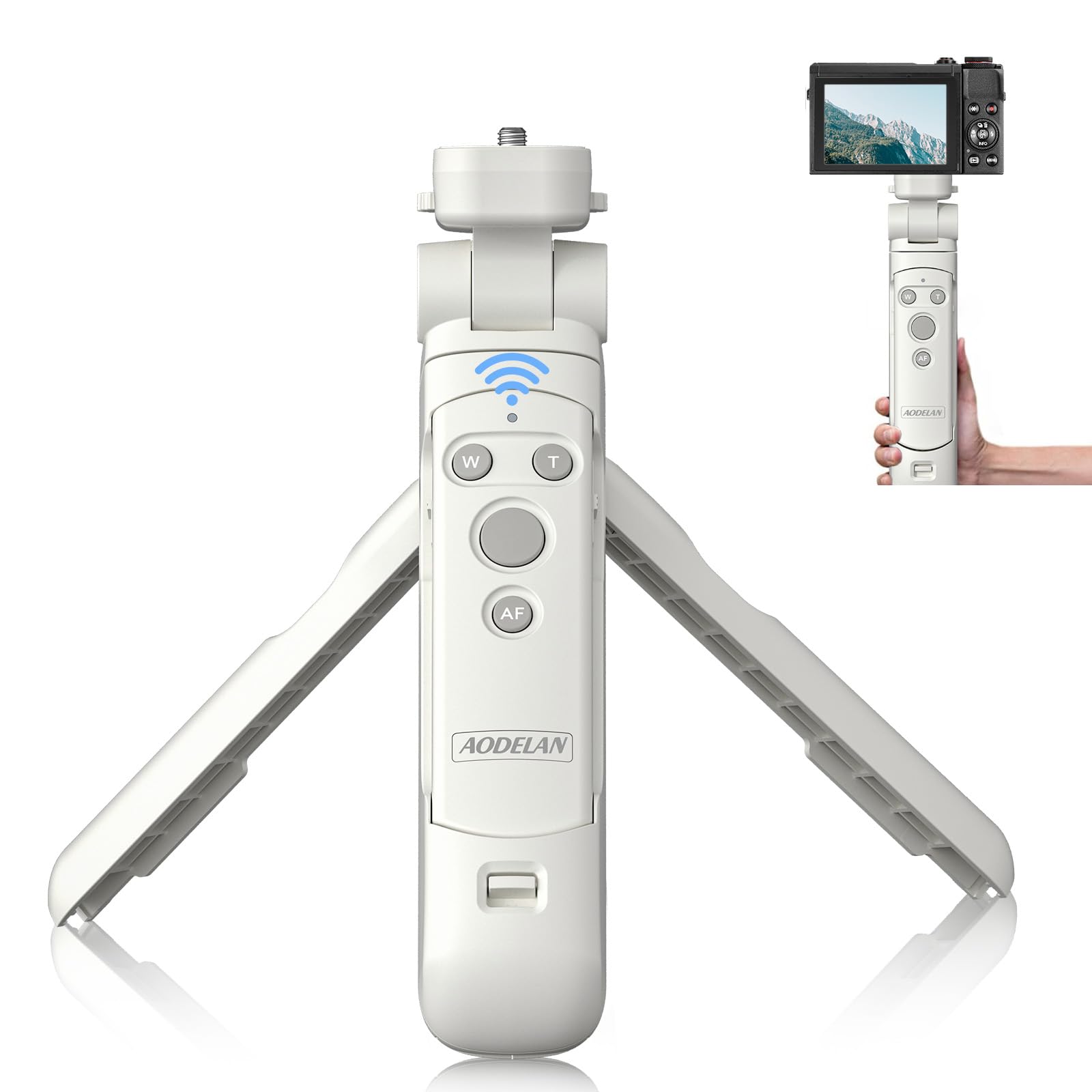 Wireless Camera Remote Control Shooting Grip And Tripod (White) With Shutter Release For Canon Eos Rebel Sl3, T7I, T8I, 90D, M50
