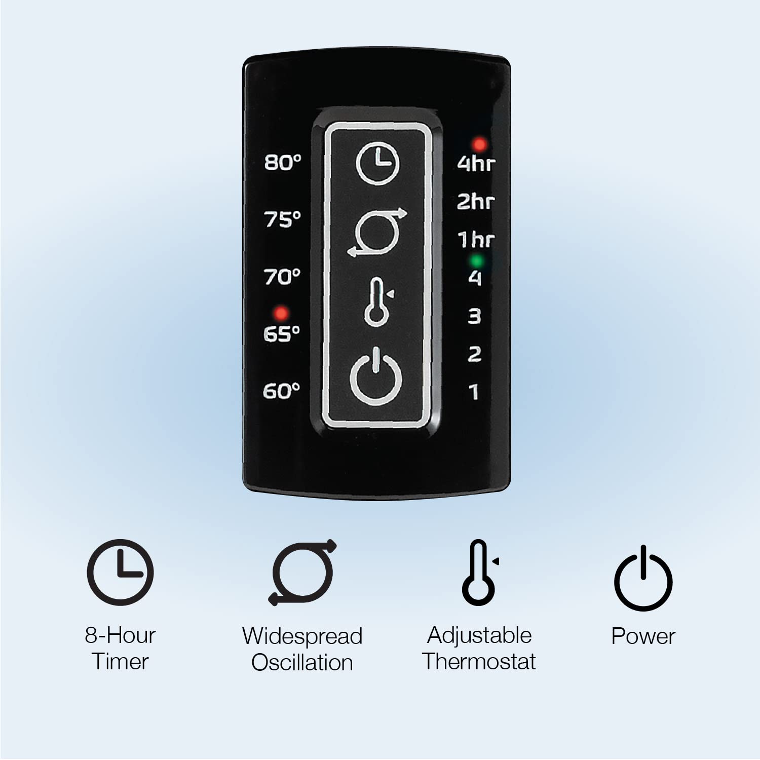 Lasko Oscillating Pedestal Fan, Thermostat, Adjustable Height, Remote Control, Timer, 4 Speeds, For Bedroom, Living Room, Office & Dorm, 16', Black, S16612