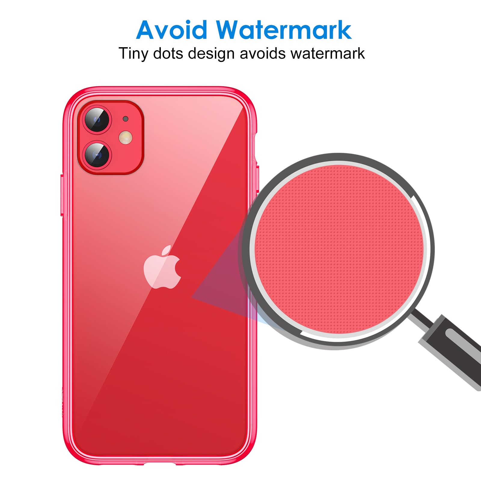 Jetech Case For Iphone 11 6.1-Inch, Non-Yellowing Shockproof Phone Bumper Cover, Anti-Scratch Clear Back (Red)