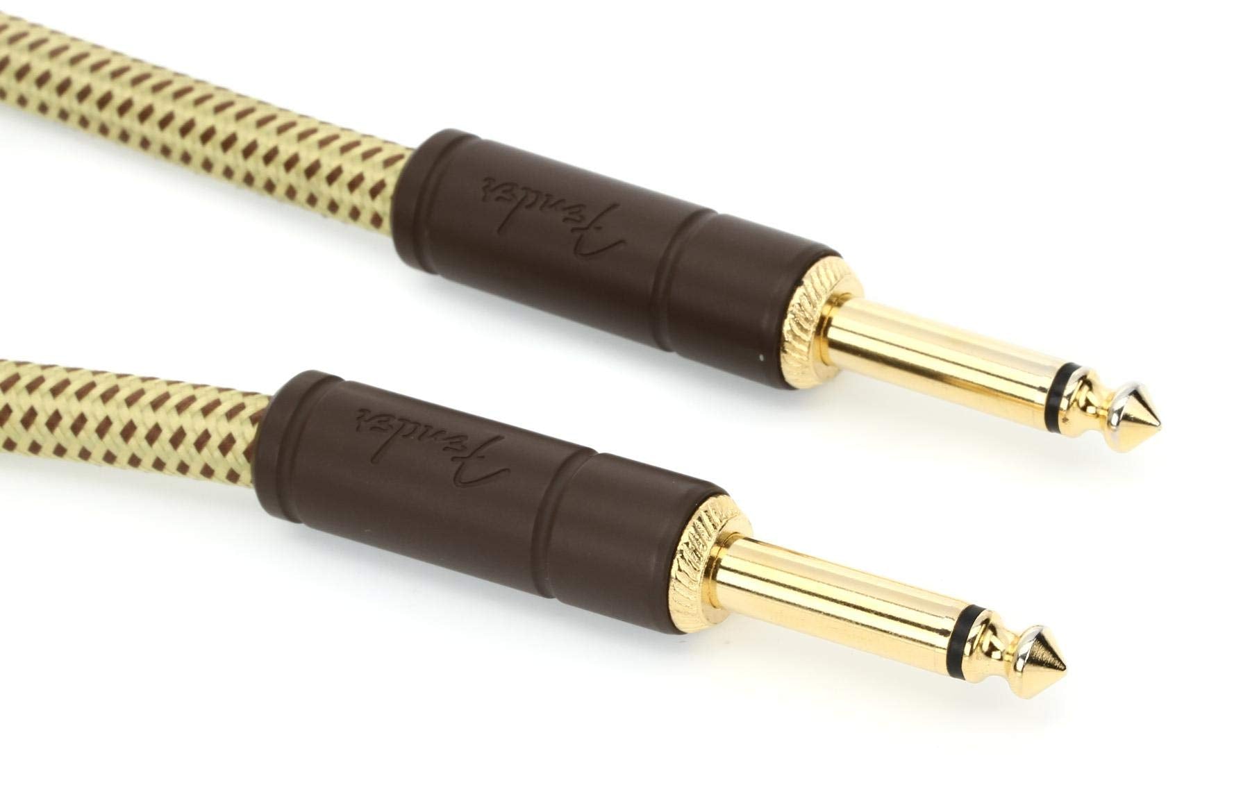Fender Deluxe Series Instrument Cable, Guitar Cable, Guitar Accessories, Straight/Straight, Tweed, 5ft