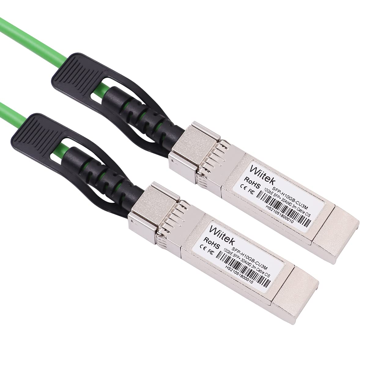 [Green Colored] 3M 10G Sfp+ Dac Twinax Cable, 10Gbase Cu Sfp+ Copper Cable, Compatible For Cisco Sfp H10Gb Cu3M, Ubiquiti, Junip