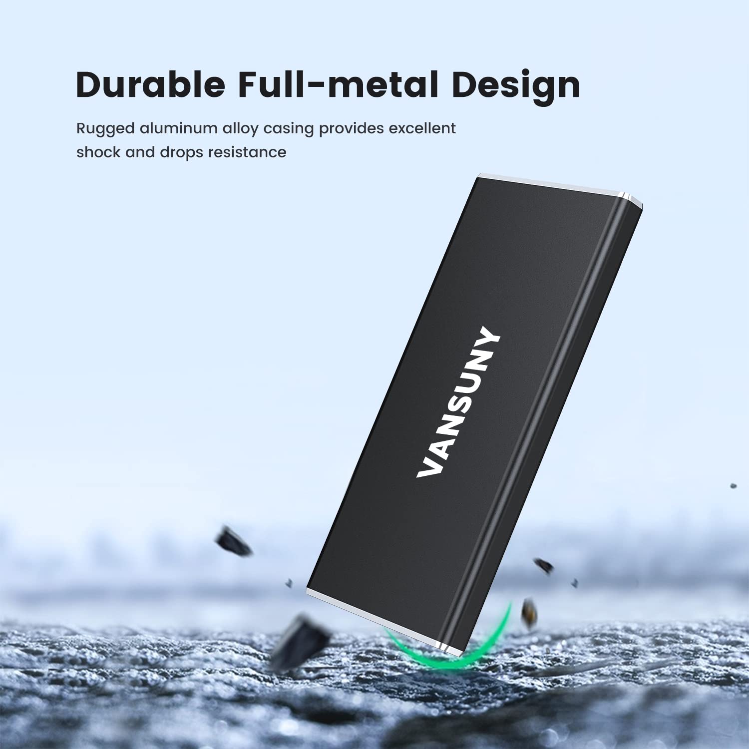 Vansuny 1Tb Portable External Ssd, Usb 3.1 Gen2 540Mb/S High Speed Data Transfer, Metal Usb C Mini Portable External Solid State