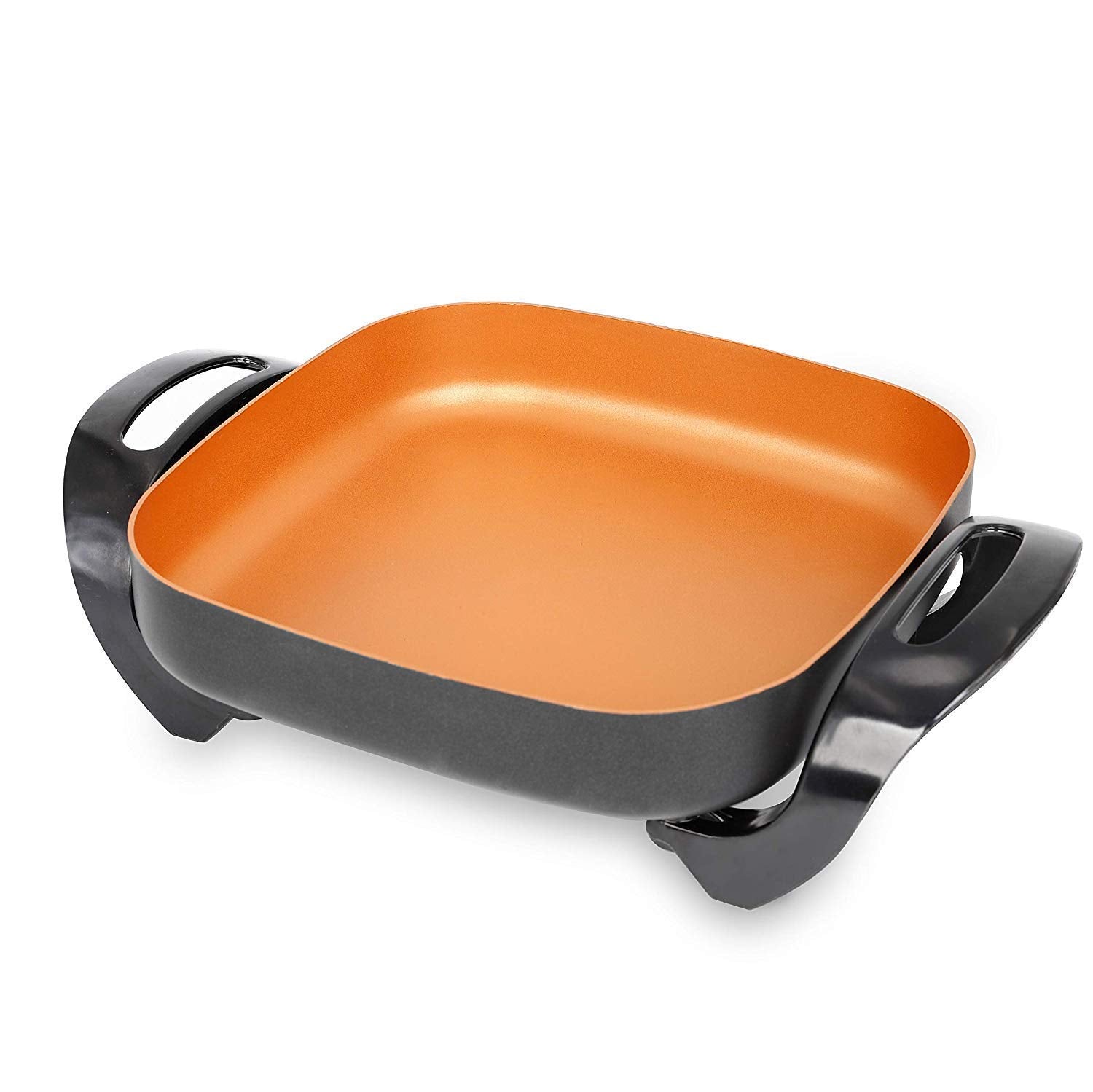 Electric Ceramic Titanium Skillet Jumbo,Deep Dish With Tempered Glass Vented Lid, Non Stick Coating,Convenient Easy Clean Up,12