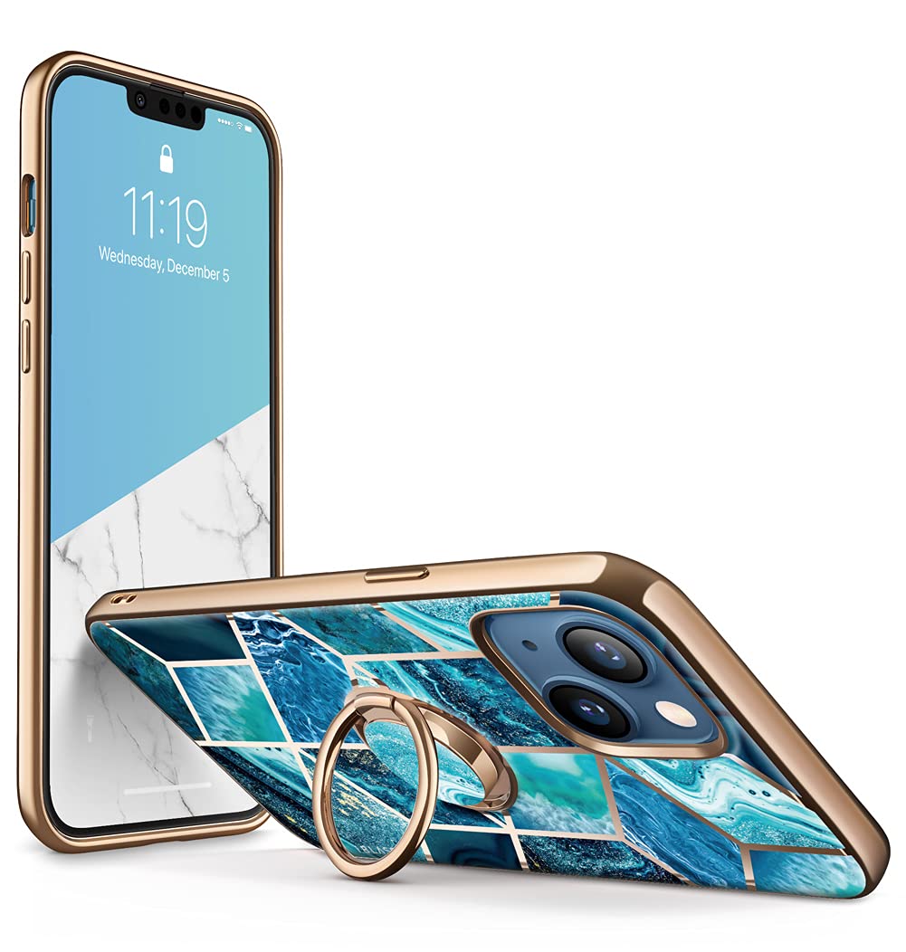 I Blason Cosmo Snap Case Designed For Iphone 13 6.1 Inch (2021 Release), Slim With Built In 360 Rotatable Ring Holder Kickstand