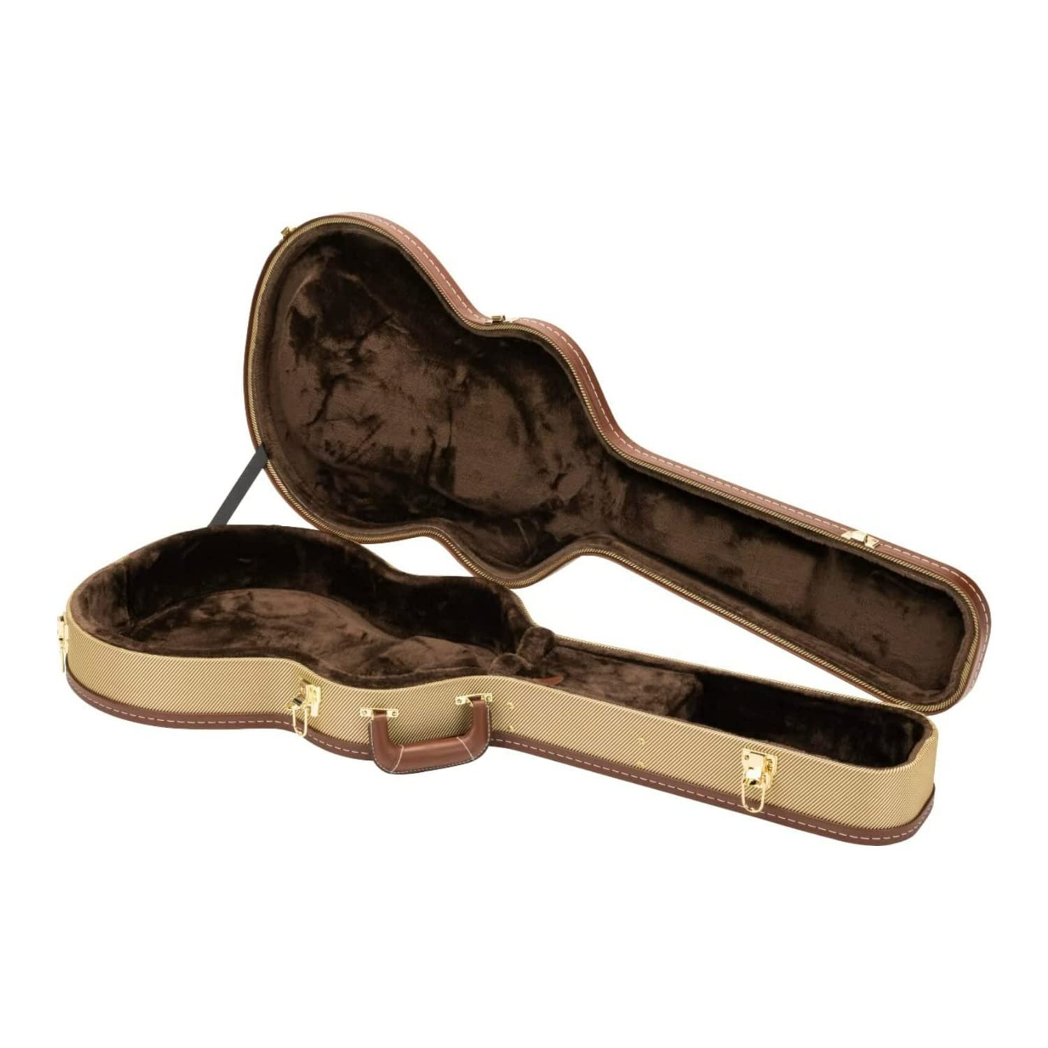 Gretsch G2622T Tweed Hardshell Case For Streamliner Electric Guitars With Brown Plush Interior And Center Storage Compartment