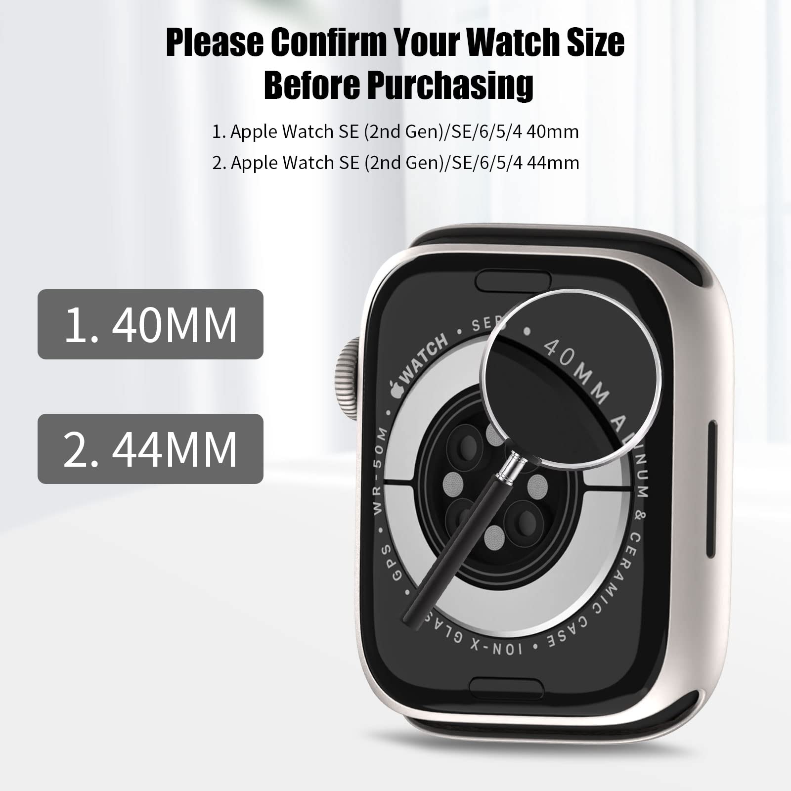 Commuter Screen Protector 4 Pack For Apple Watch Se/6/5/4 40Mm, Hard Pc Ultra Thin Cover Built In Tempered Glass Film, Black/Cle