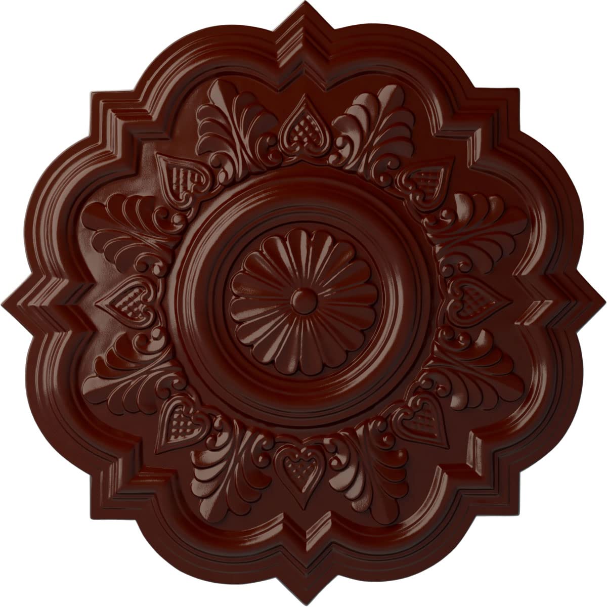 Ekena Millwork CM20DRBMF Deria Ceiling Medallion, 20 1/4 OD x 1 1/2 P, Brushed Mahogany