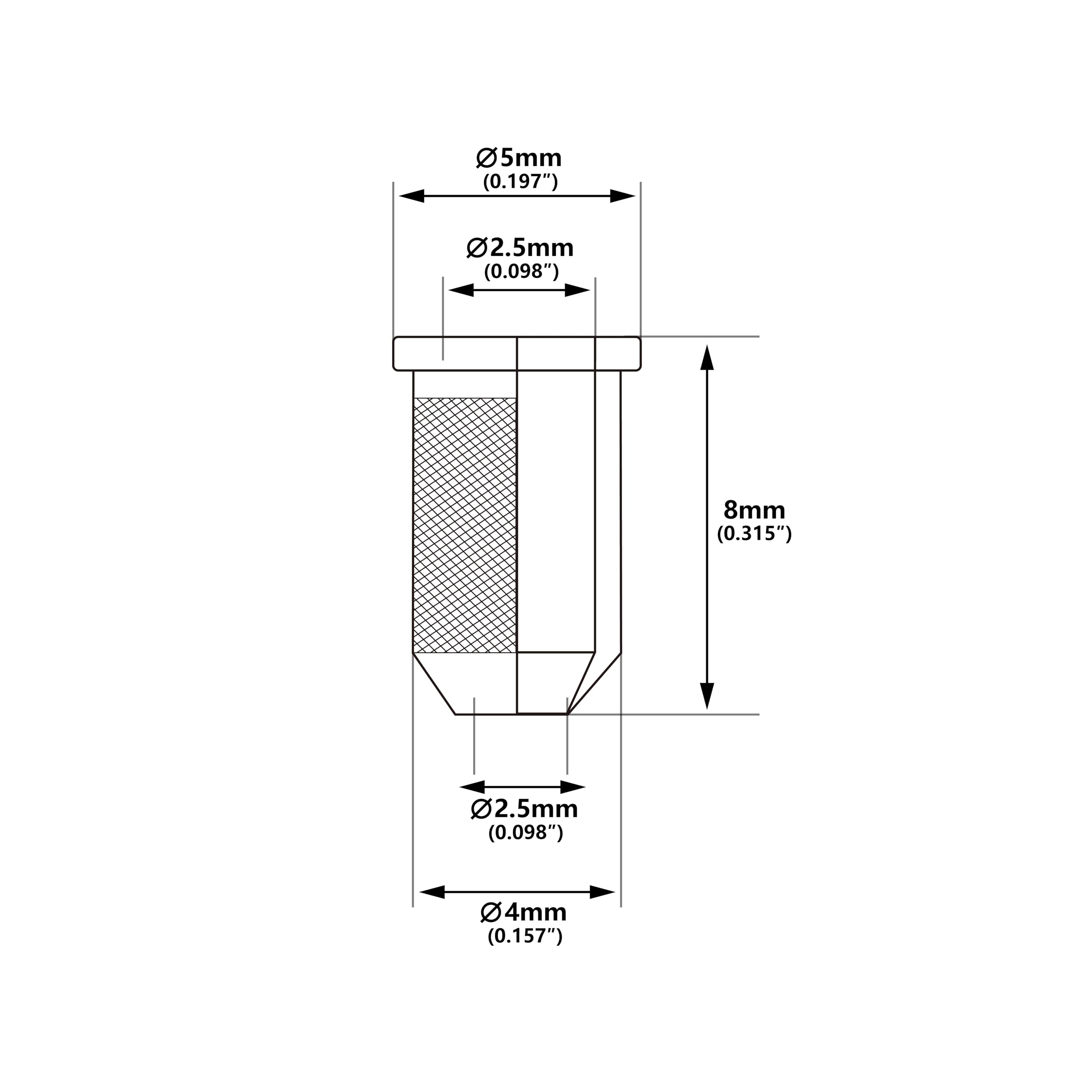 Banworks Guitar String Mounting Ferrules 4Mm (5/32) String Through Body Ferrule For Electric Guitars Pack Of 6 Jt/Cxk-03 Chrome