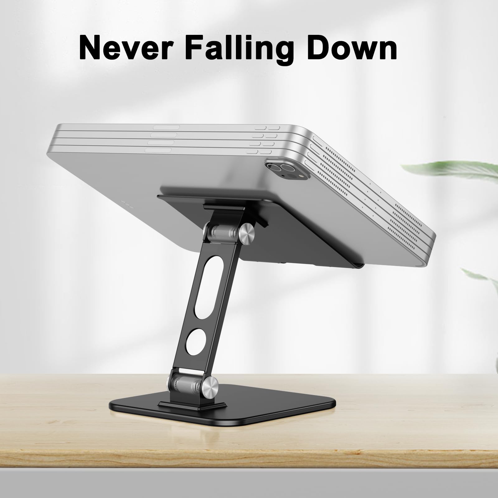 Omoton Upgraded Adjustable Tablet Stand Holder, Heavy Duty Foldable Portable Monitor Stand, Travel Essentials For Ipad Pro/Air/M